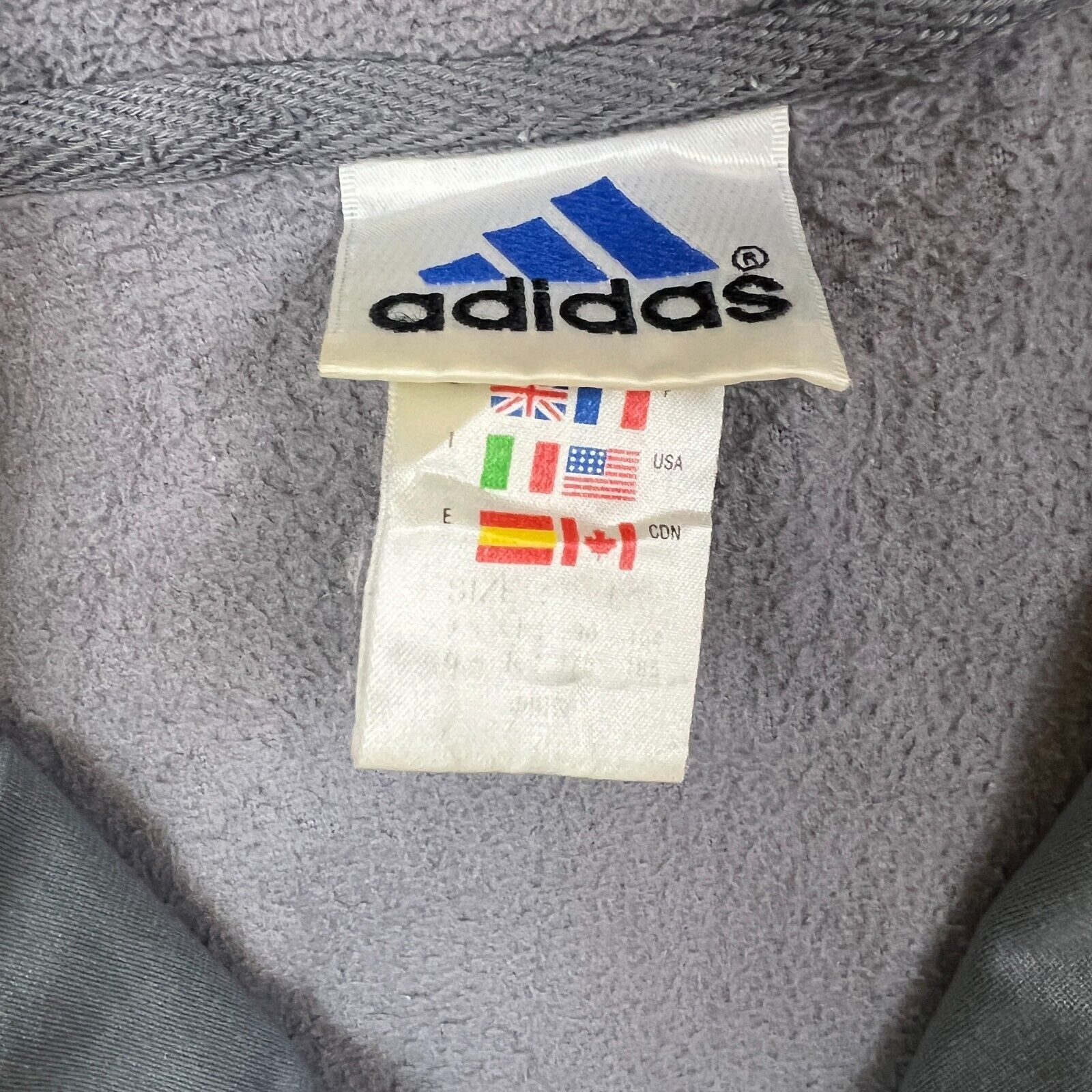 Adidas × Vintage Adidas Fleece Large Zip Stripes Essentials Spell Out Jacket Size US L / EU 52-54 / 3 - 7 Thumbnail
