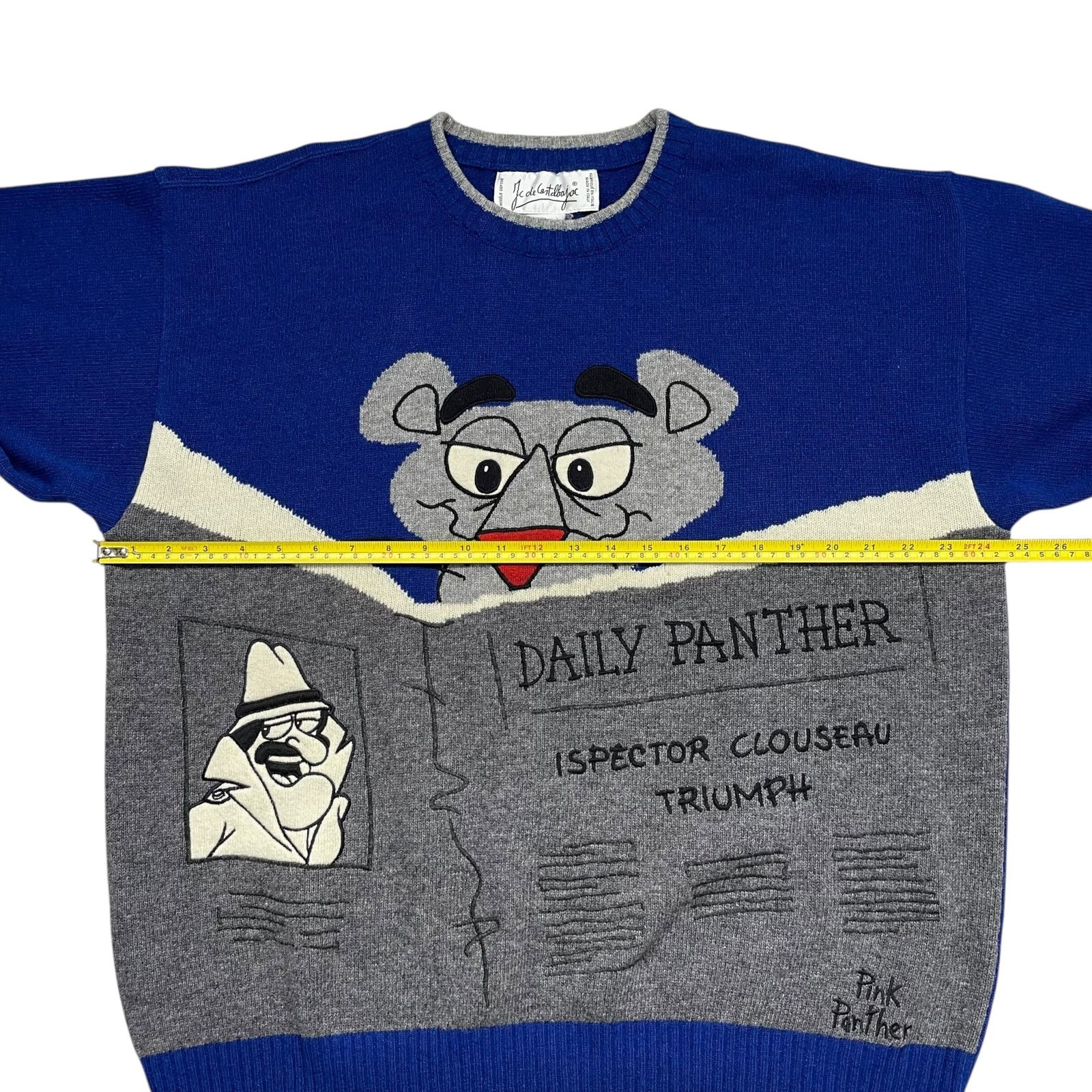 Vintage 90s JC DE CASTELBAJAC PINK PANTHER WOOL BLEND KNIT SWEATER Size US L / EU 52-54 / 3 - 7 Thumbnail