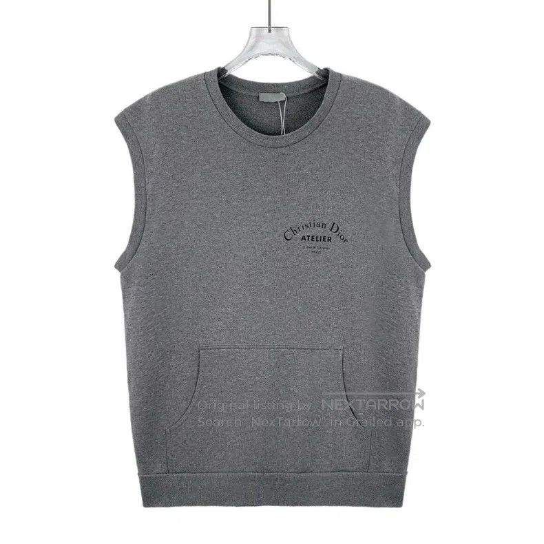 Dior Dior Gray logo letter print cotton round-neck sleeveless s Size US XL / EU 56 / 4 - 1 Thumbnail