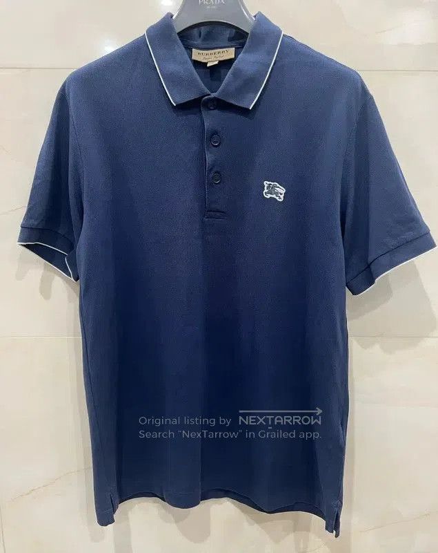 Burberry Burberry Men's Blue Cotton Polo Shirt. Size US S / EU 44-46 / 1 - 1 Thumbnail