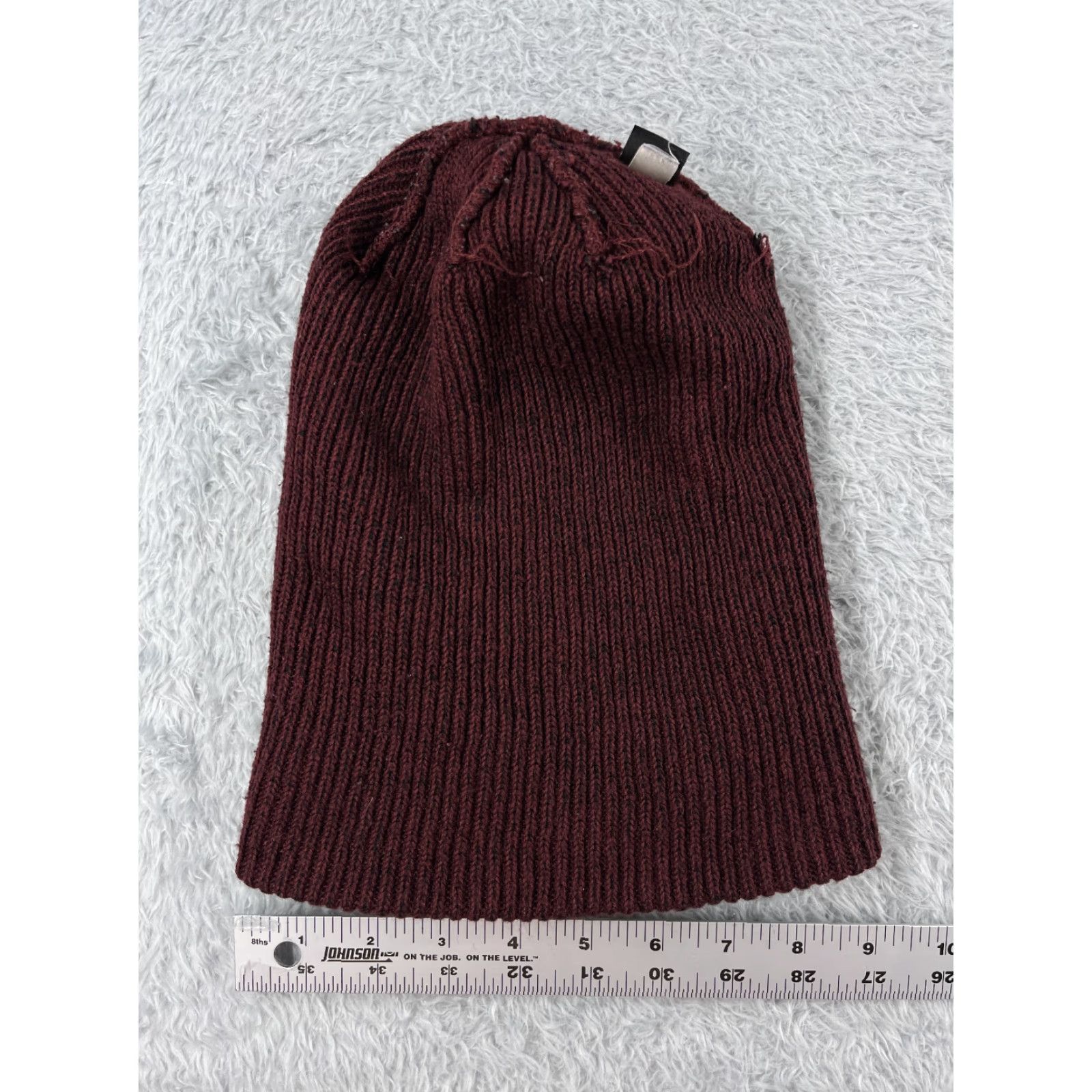 Vintage Viable Beanie Toque Adult One Size Burgundy Knit 100% Acrylic Skate Skateboard Hat Mens Beanie One Size Burgundy Viable Acrylic Knit Size ONE SIZE - 5 Thumbnail