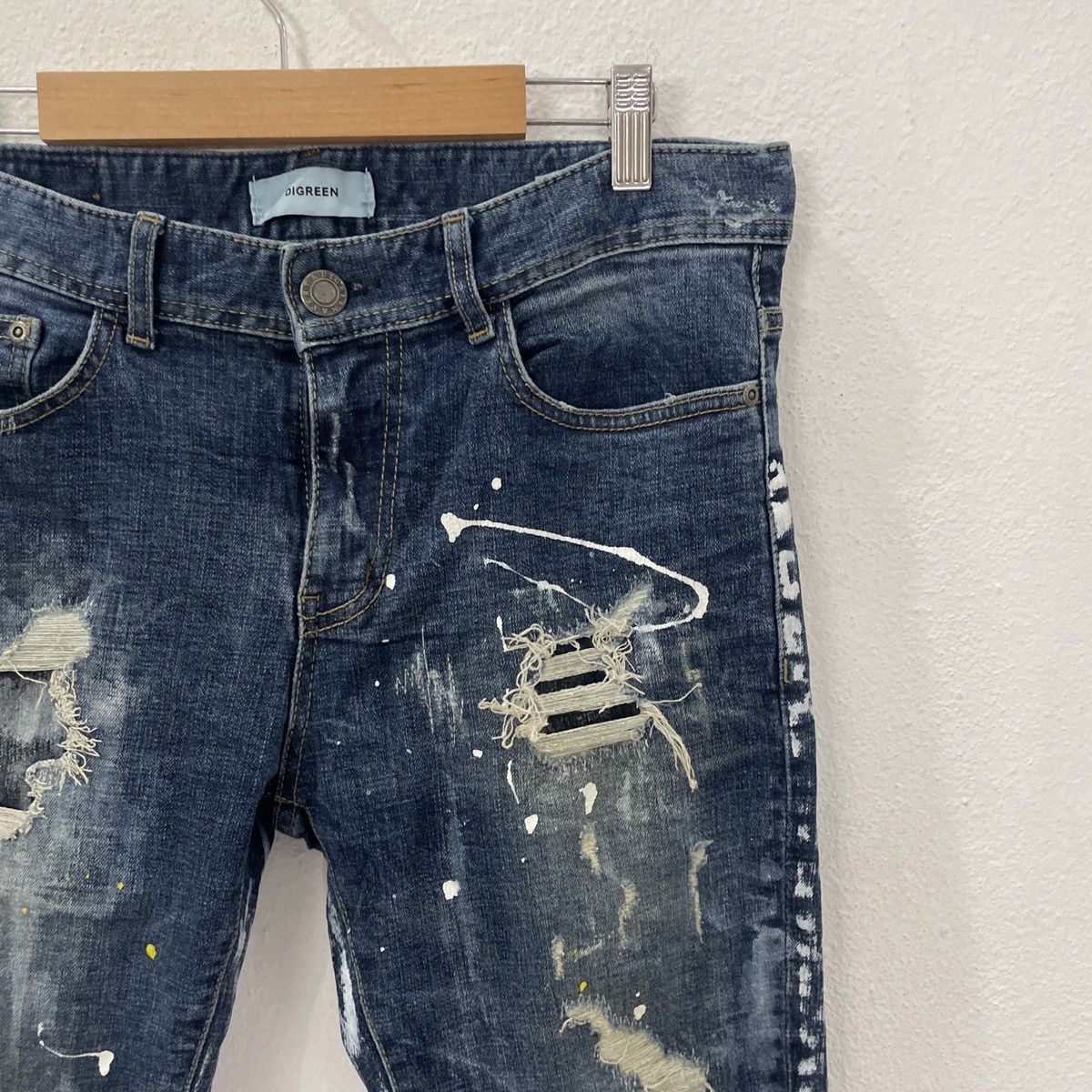 Japanese Brand Vintage Digreen Patchwork Art Denim Jeans Size US 32 / EU 48 - 2 Thumbnail