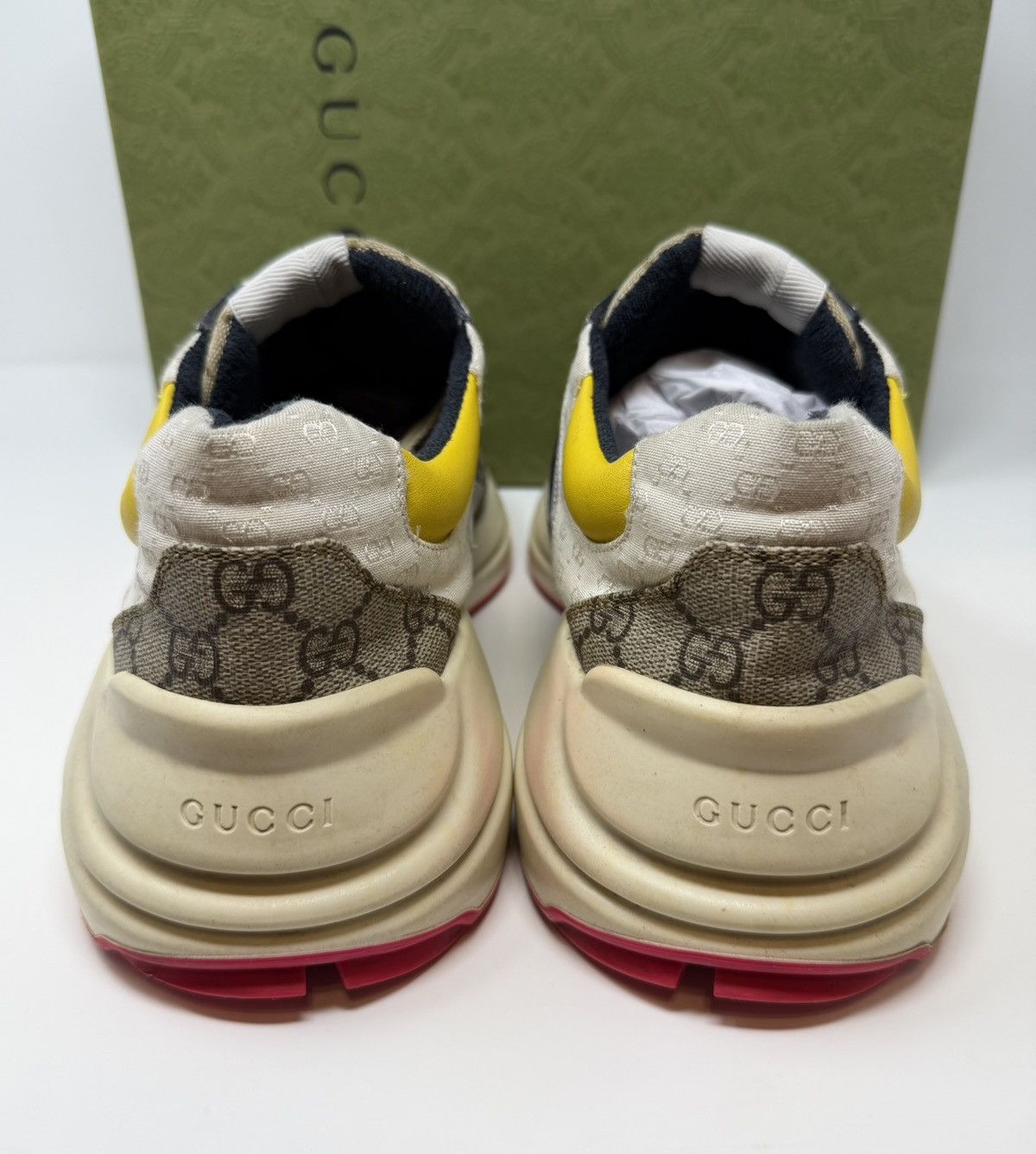 Gucci Gucci Rhyton GG Beige White Yellow Sneaker Size US 12 / EU 45 - 5 Thumbnail