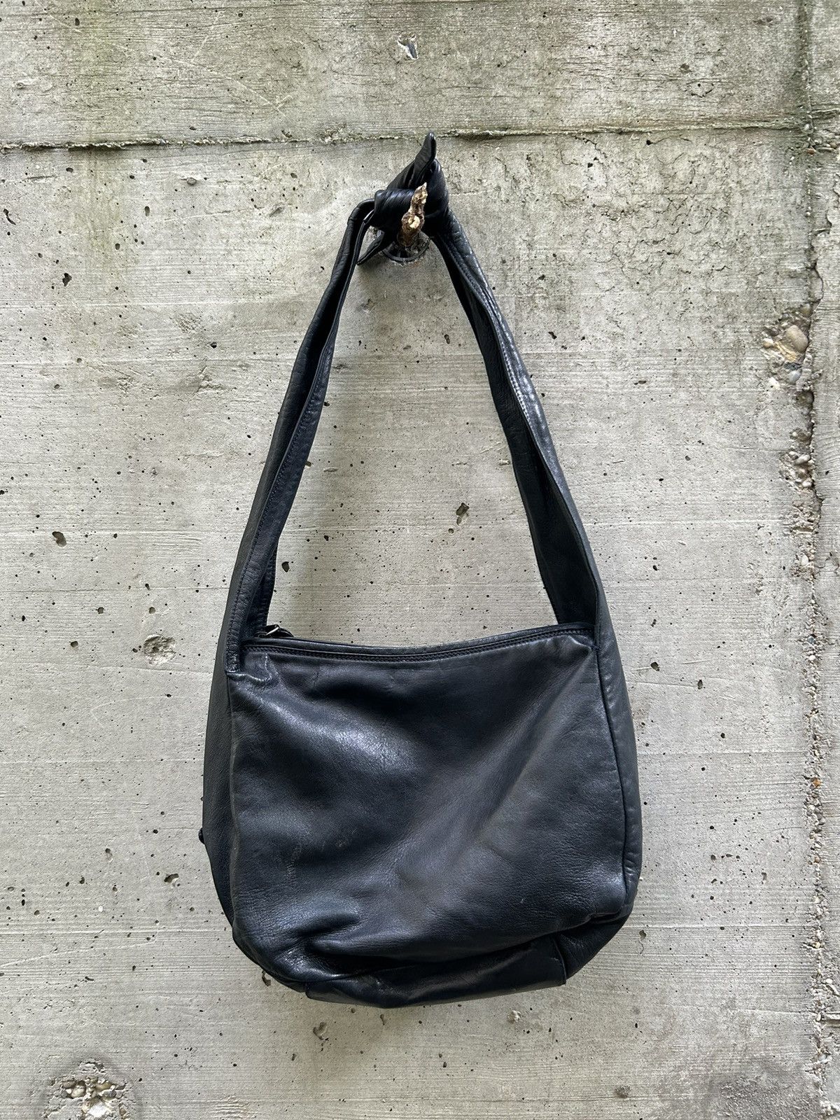 Vintage archive 90s Prada leather y2k shoulder bag avant gar