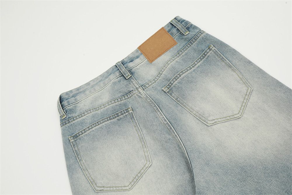 Japanese Brand × Jean Men's loose wide-leg ripple washed straight jeans Size US 32 / EU 48 - 5 Thumbnail