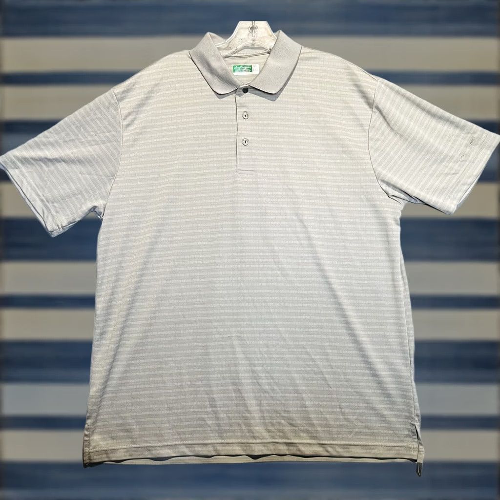 Hogan VINTAGE? No — Ben Hogan Golf Polo Shirt Light Gray XL Short Sleeve Striped Pullover Shirt Mens Regular Polo Size US XL / EU 56 / 4 - 1 Thumbnail