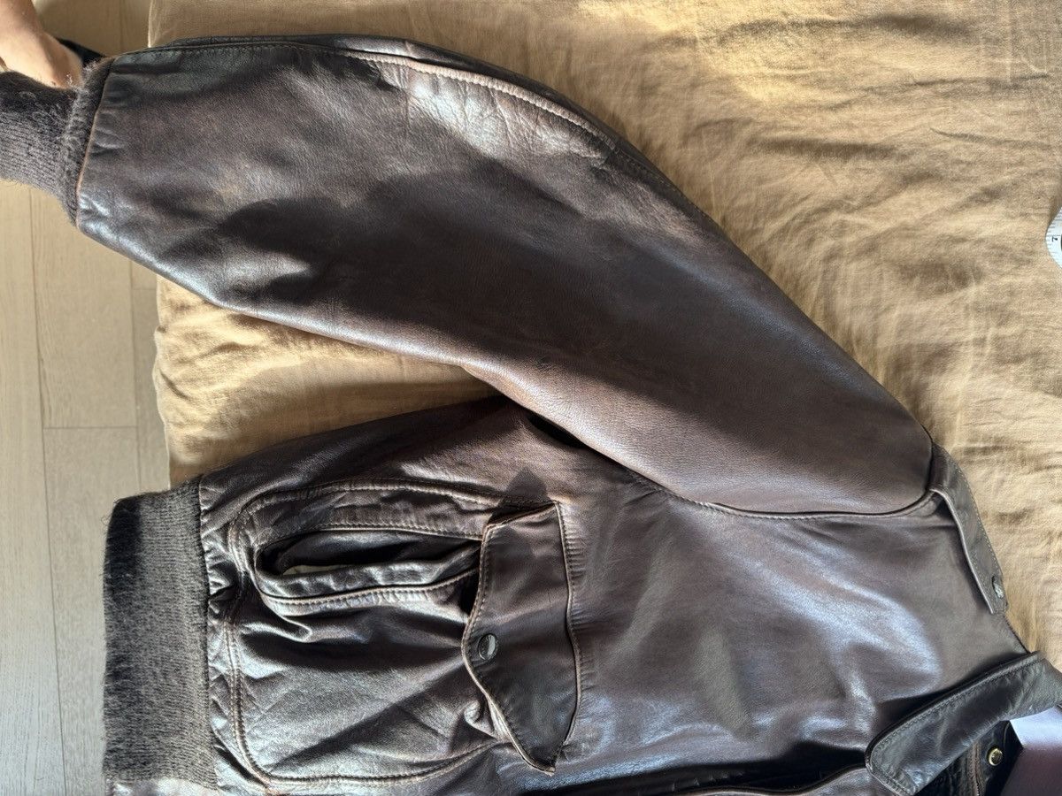 Schott Schott 184 SM A2 Bomber Aviator Leather Jacket 1970s Size US L / EU 52-54 / 3 - 5 Thumbnail