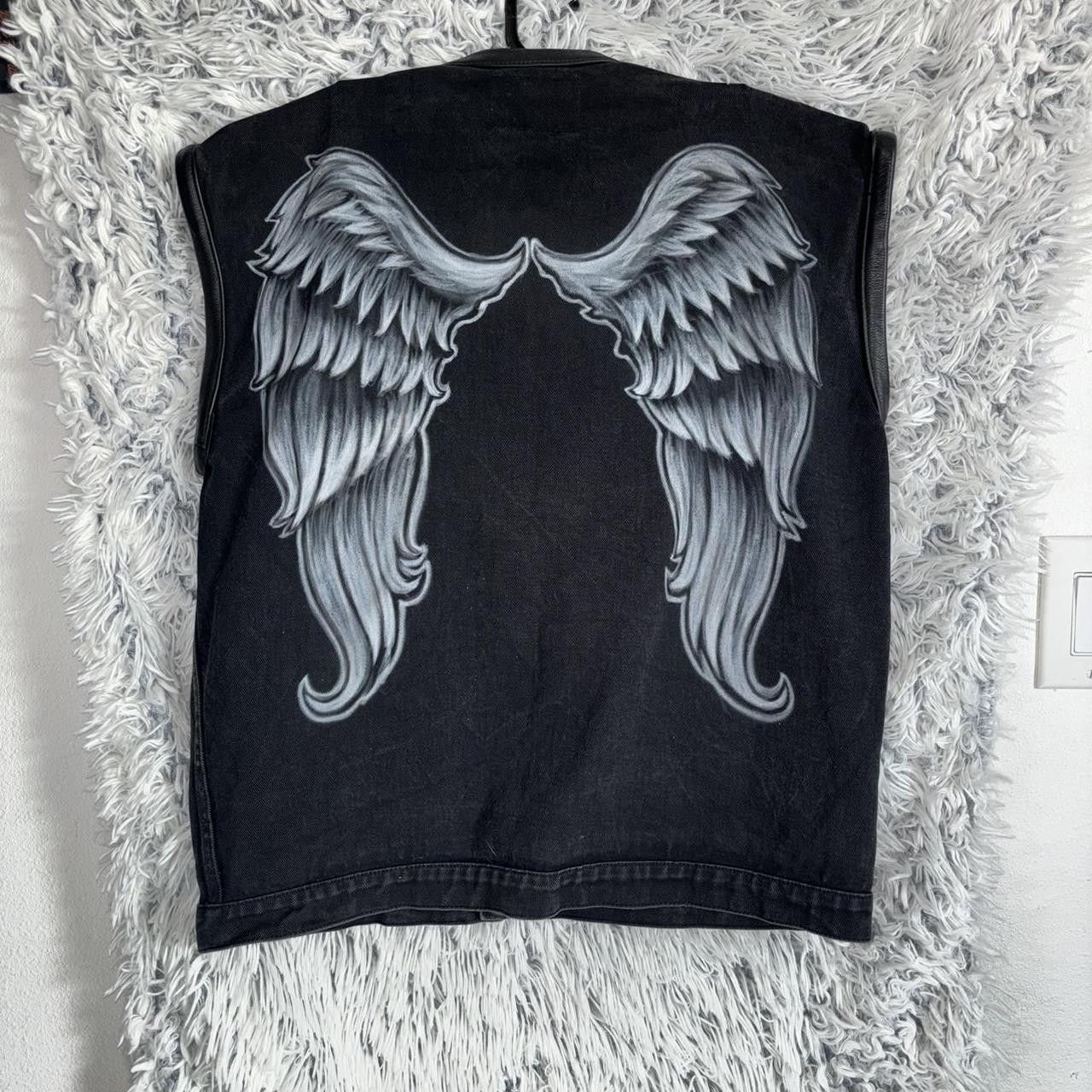 Other Black and grey denim vest with angel wings design Size US L / EU 52-54 / 3 - 1 Thumbnail