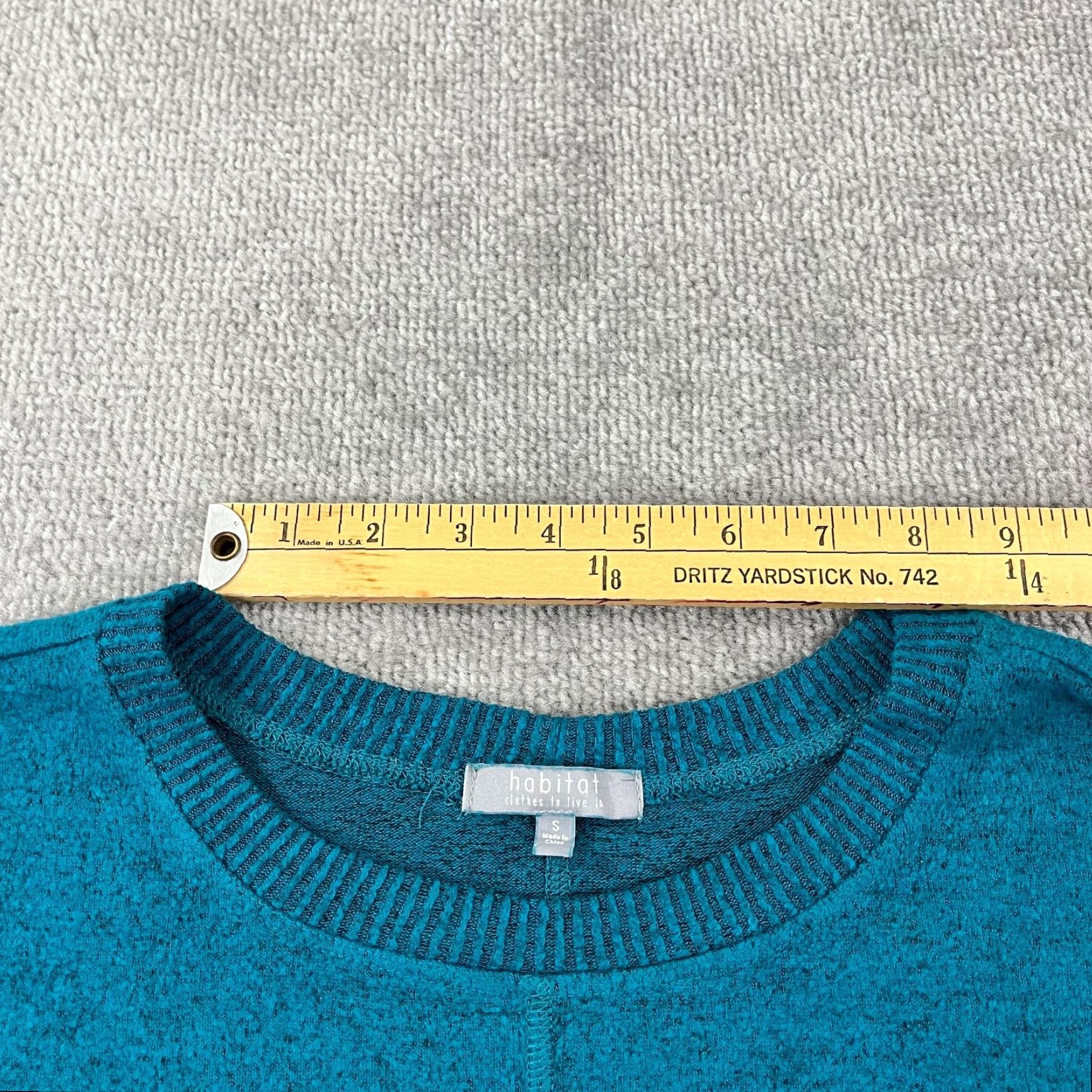 Habitat Habitat Shirt Women Small Oversized Fleece Green Blue Casual Womens 3/4 Sleeve Basic All Seasons Easy Care Regular Fit knit Blouse Size S / US 4 / IT 40 - 7 Thumbnail