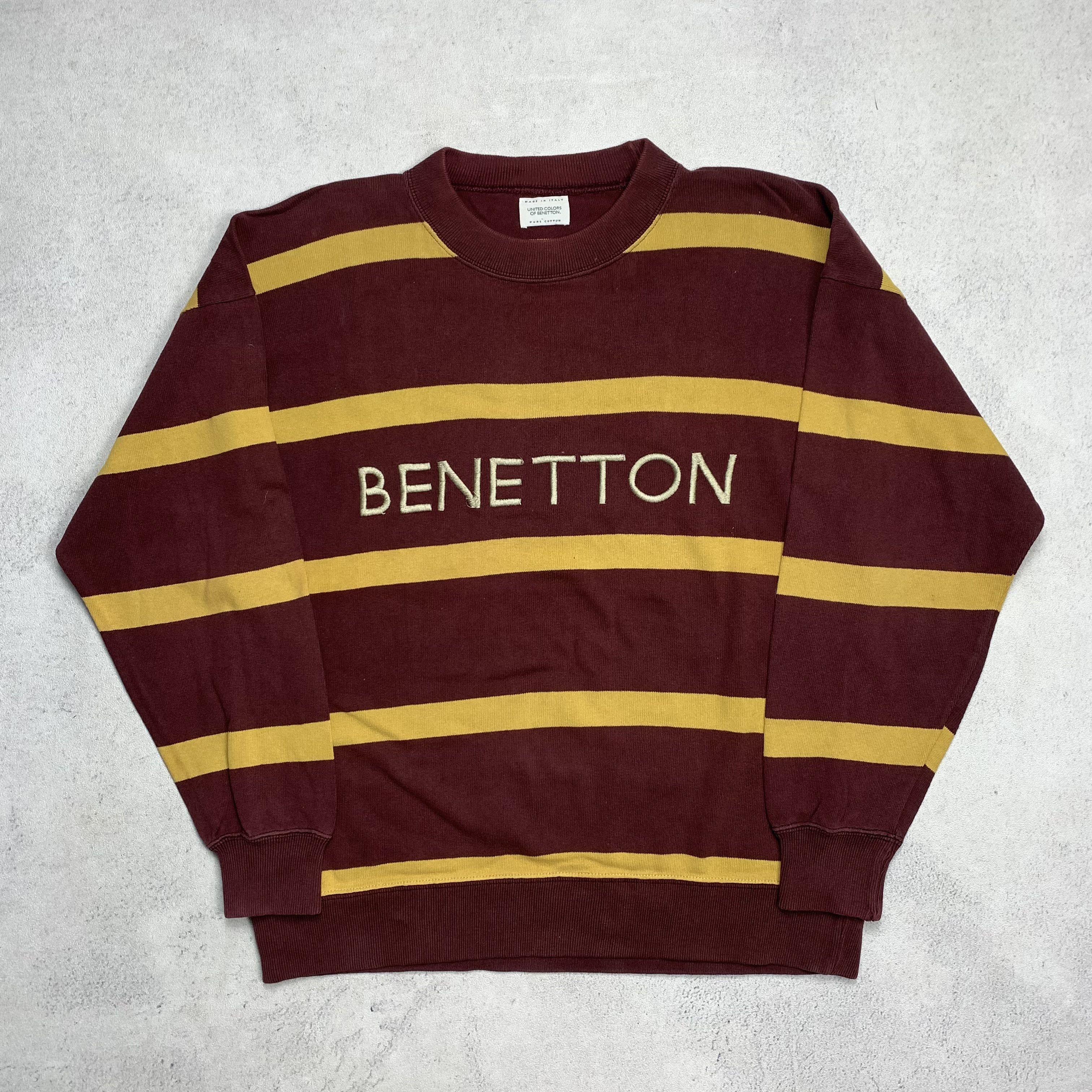 Benetton Vintage Benetton Striped Sweatshirt Crewneck Size US M / EU 48-50 / 2 - 1 Thumbnail