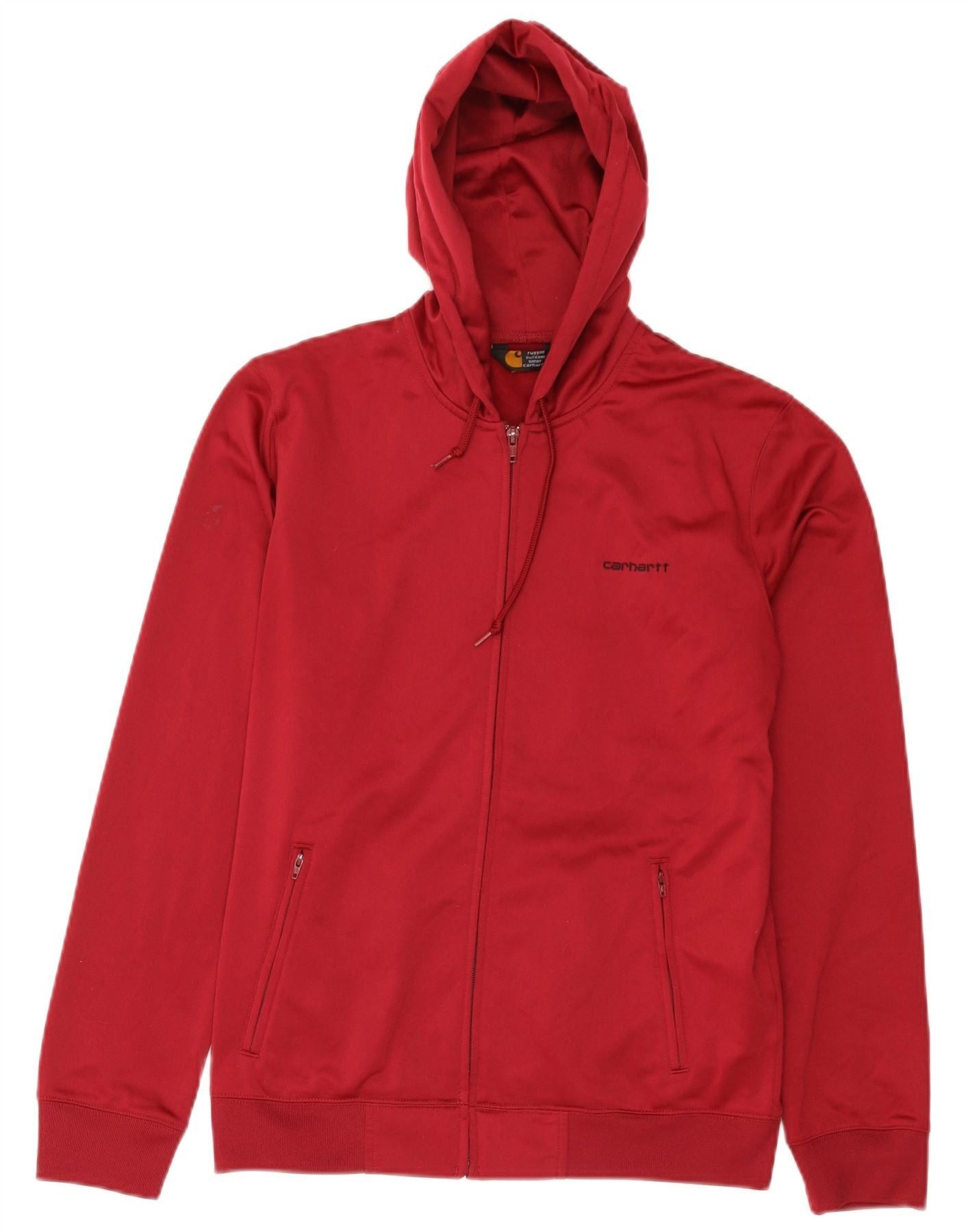 Carhartt Womens Zip Hoodie Sweater UK 16 Large Red Polyester Size M / US 6-8 / IT 42-44 - 1 Thumbnail