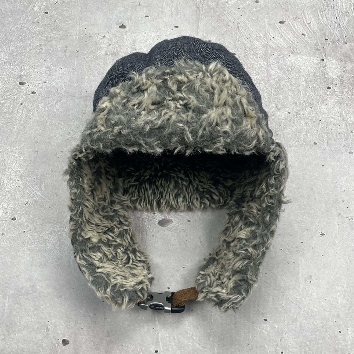 Hysteric Glamour × Vintage Crazy Y2K Mohair Fuzzy Hat Ushanka Punk Huge Size ONE SIZE - 3 Thumbnail