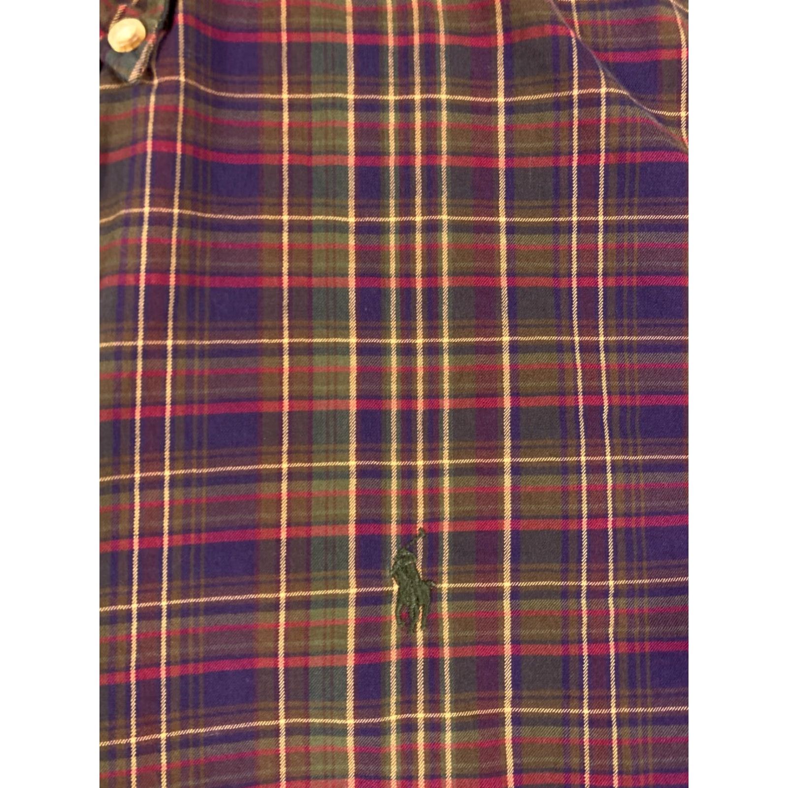Ralph Lauren Ralph Lauren Button Down Shirt Mens XL Purple Green Plaid Long Sleeve Outdoor Shirt Size US XL / EU 56 / 4 - 5 Thumbnail