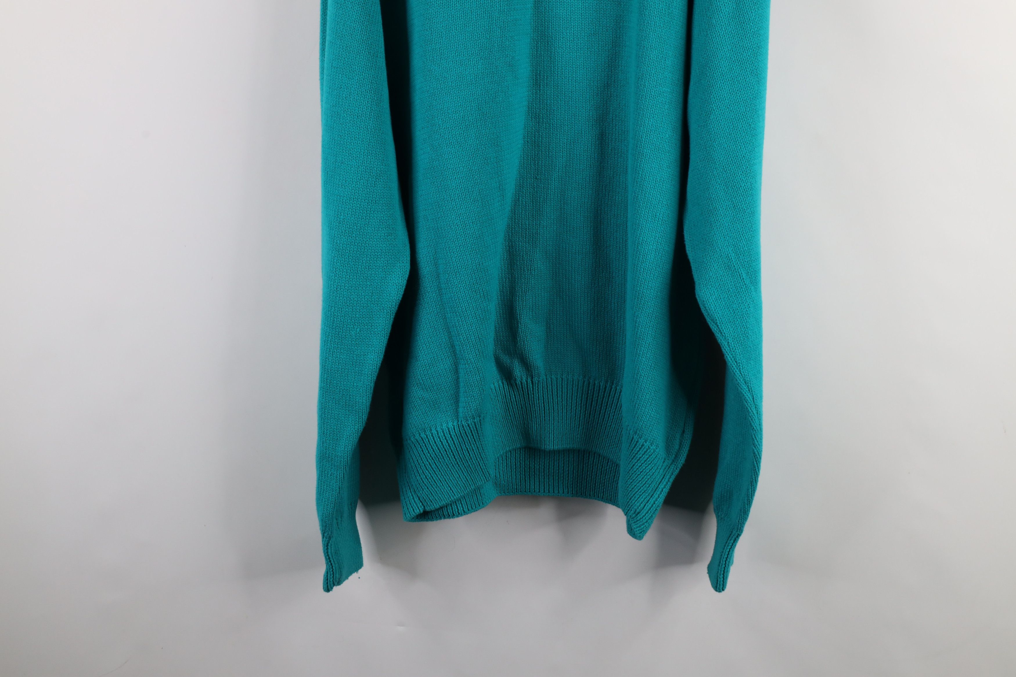 Vintage Vintage 90s Streetwear Cotton Knit Crewneck Sweater Teal Size US XL / EU 56 / 4 - 8 Thumbnail