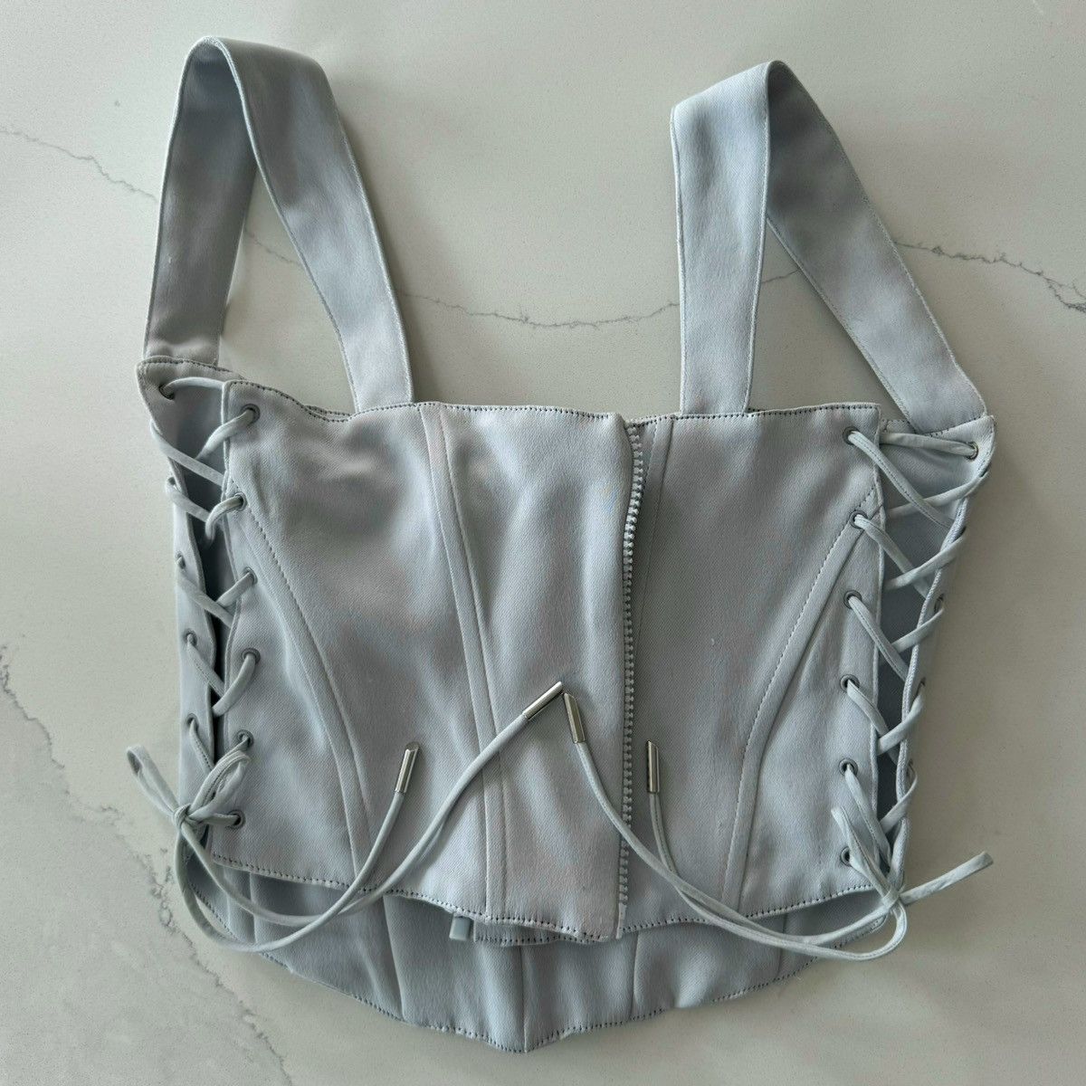 Guizio Danielle Guizio Pale Blue Corset Size L / US 10 / IT 46 - 5 Thumbnail