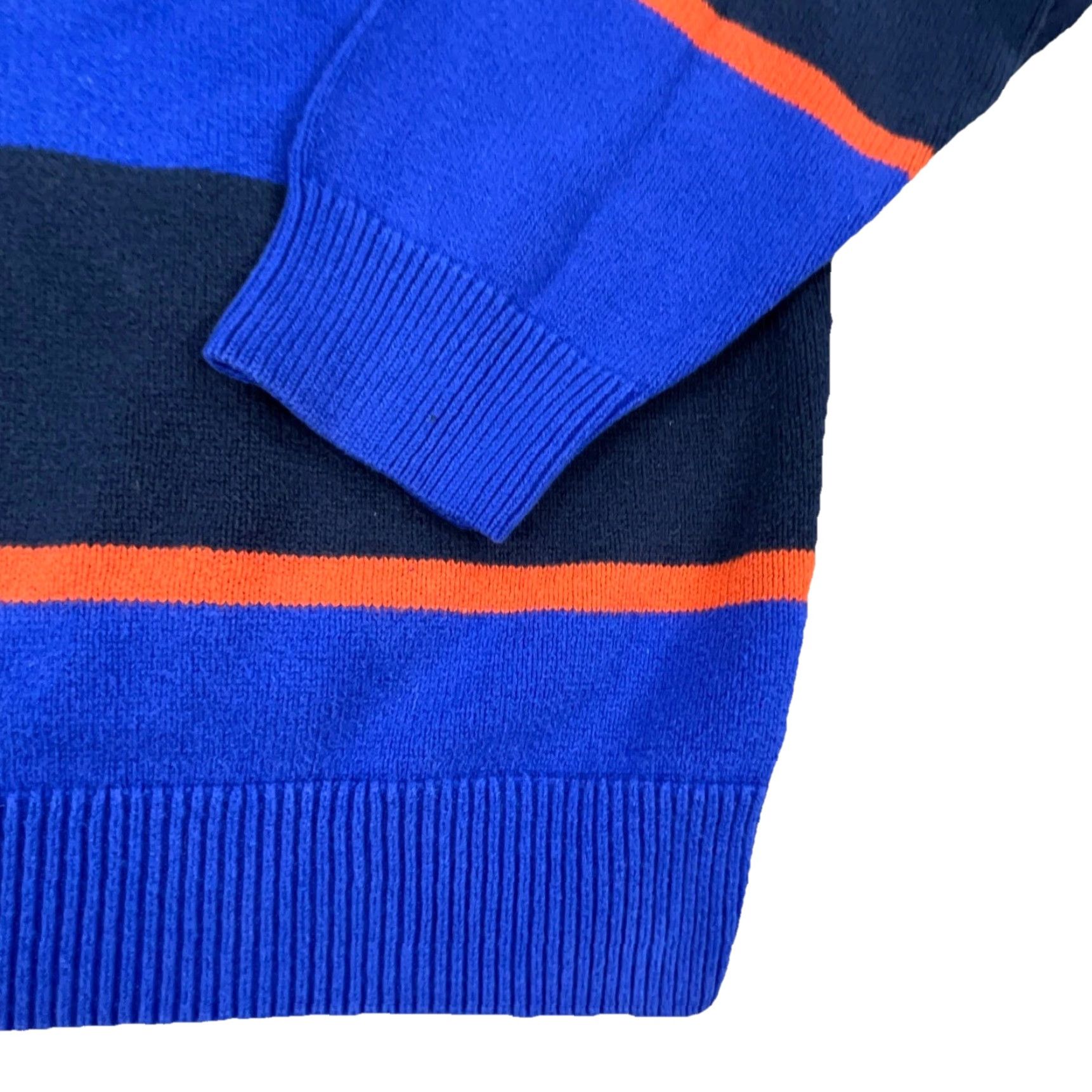 Chaps Chaps Sweater Mens Large Blue Orange Crew Neck Knit Striped Colorblock Pullover Collared Notions? Size US L / EU 52-54 / 3 - 4 Thumbnail