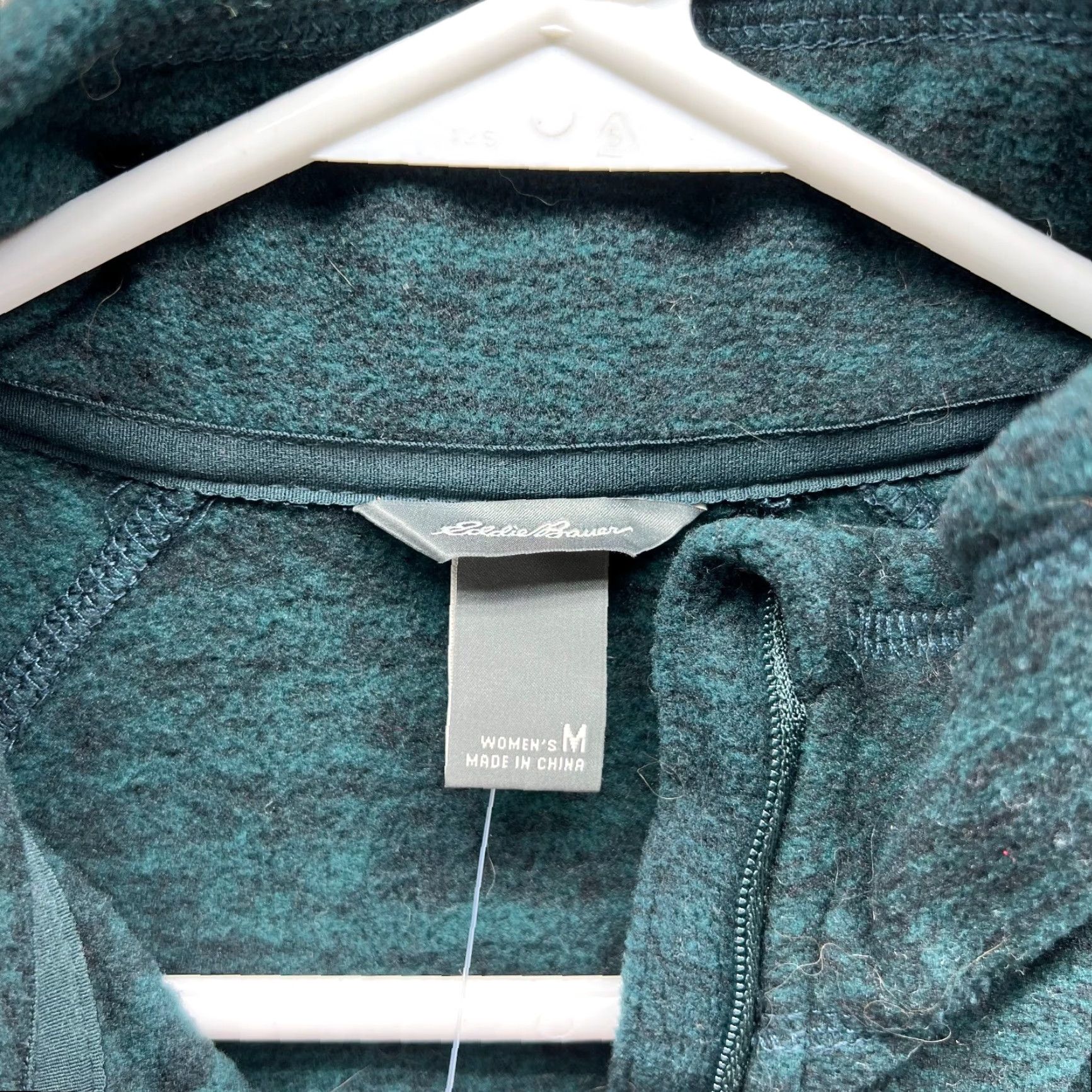 Eddie Bauer VINTAGE Eddie Bauer Sweater Women M Heather Blue Fleece 1/4 Zip Quilted Logo Pullover Size M / US 6-8 / IT 42-44 - 5 Thumbnail