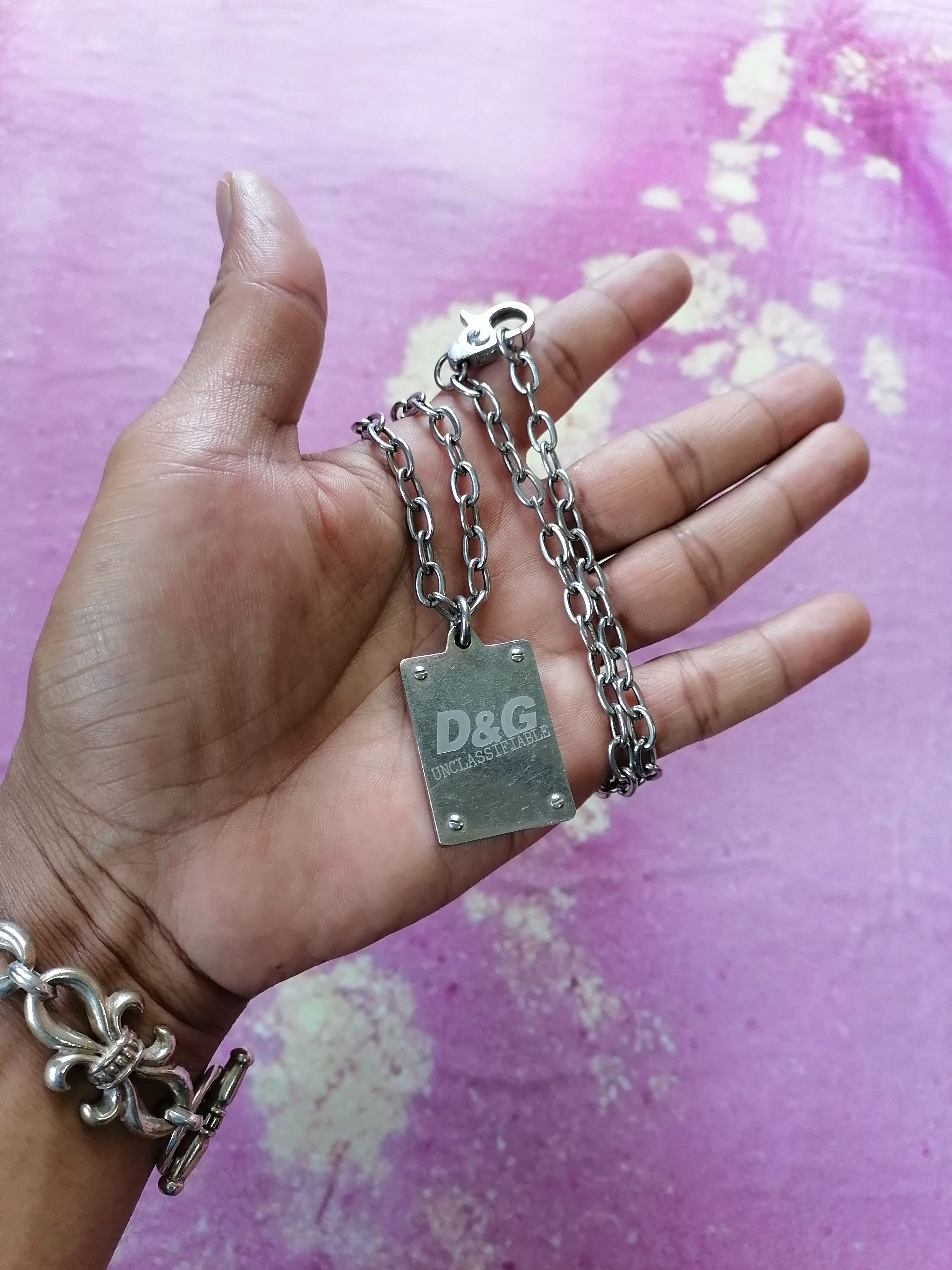 Dolce & Gabbana × Jewelry Dolce & Gabbana Unclassfiable Plate Necklace Size ONE SIZE - 1 Thumbnail