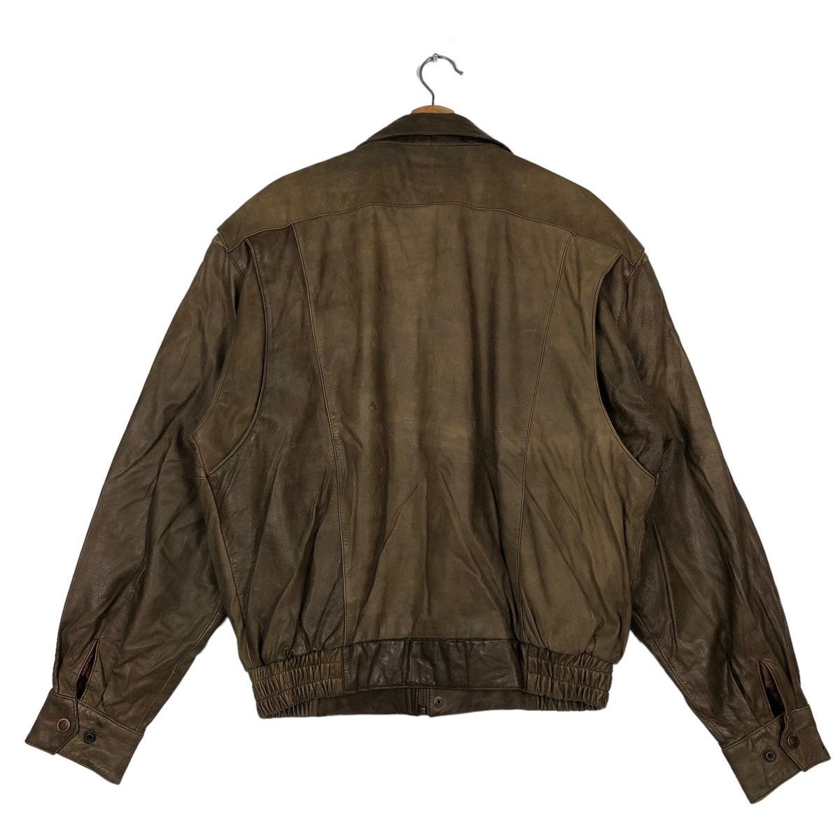 Japanese Brand 🔥90’s Bomber Jumper Genuine Leather Jacket Parachute Design Size US L / EU 52-54 / 3 - 7 Thumbnail