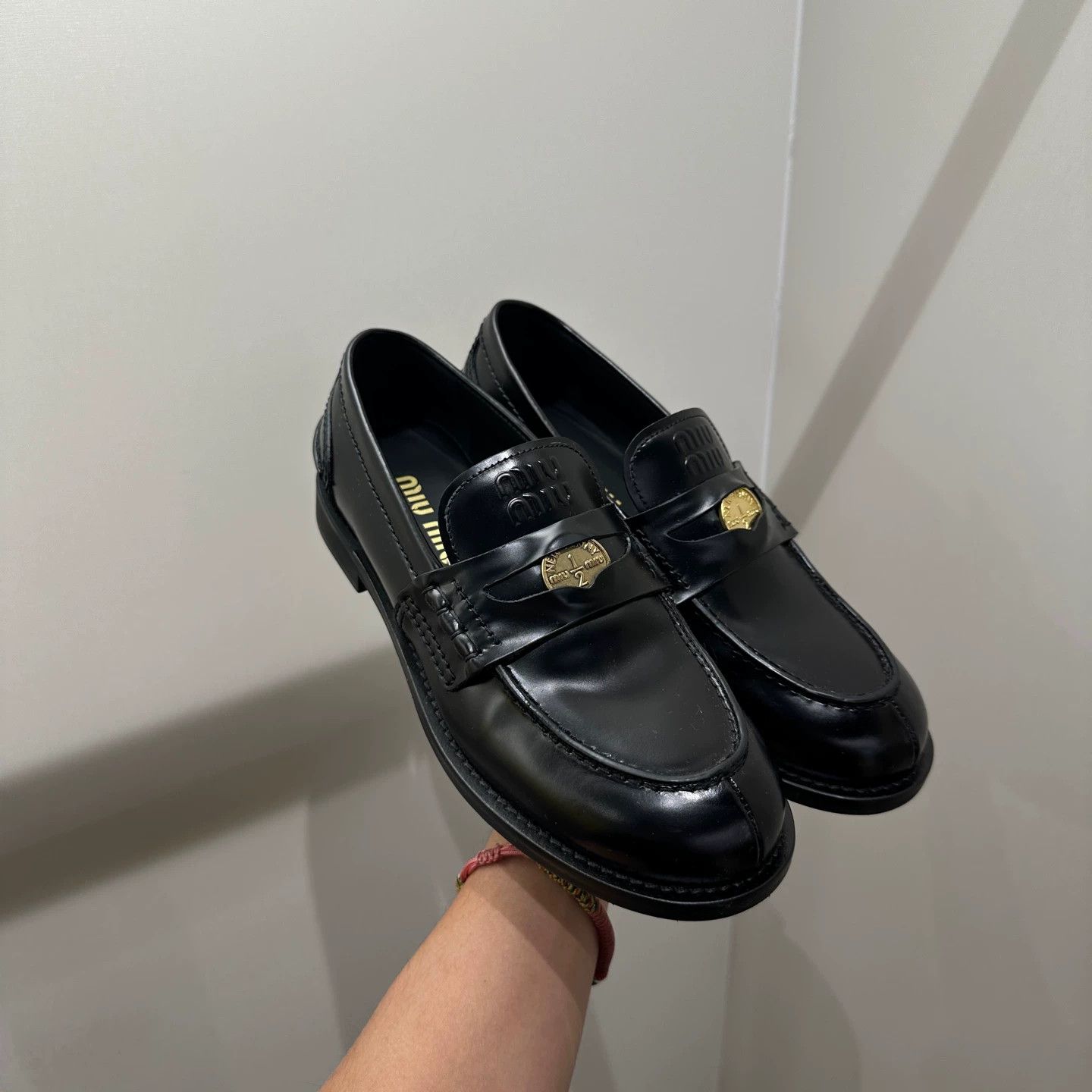 Miu Miu MIU MIU jan1118 Penny Gold Logo Loafer 36.5 Size US 5.5 / IT 35.5 - 2 Thumbnail