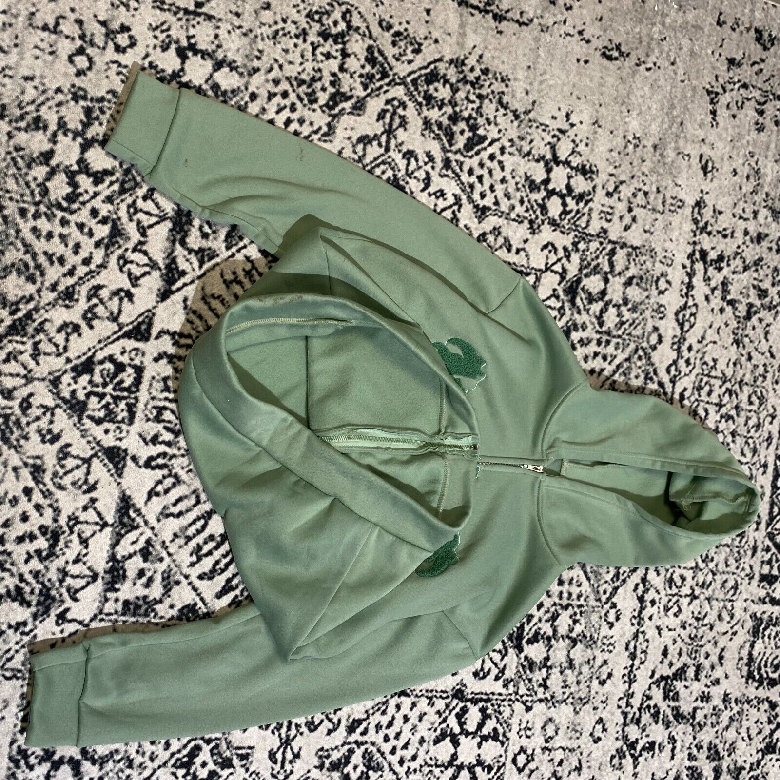 Vintage Vintage Unisex Green Polyester Hoodie Size L Y2K 90s Size US L / EU 52-54 / 3 - 8 Thumbnail
