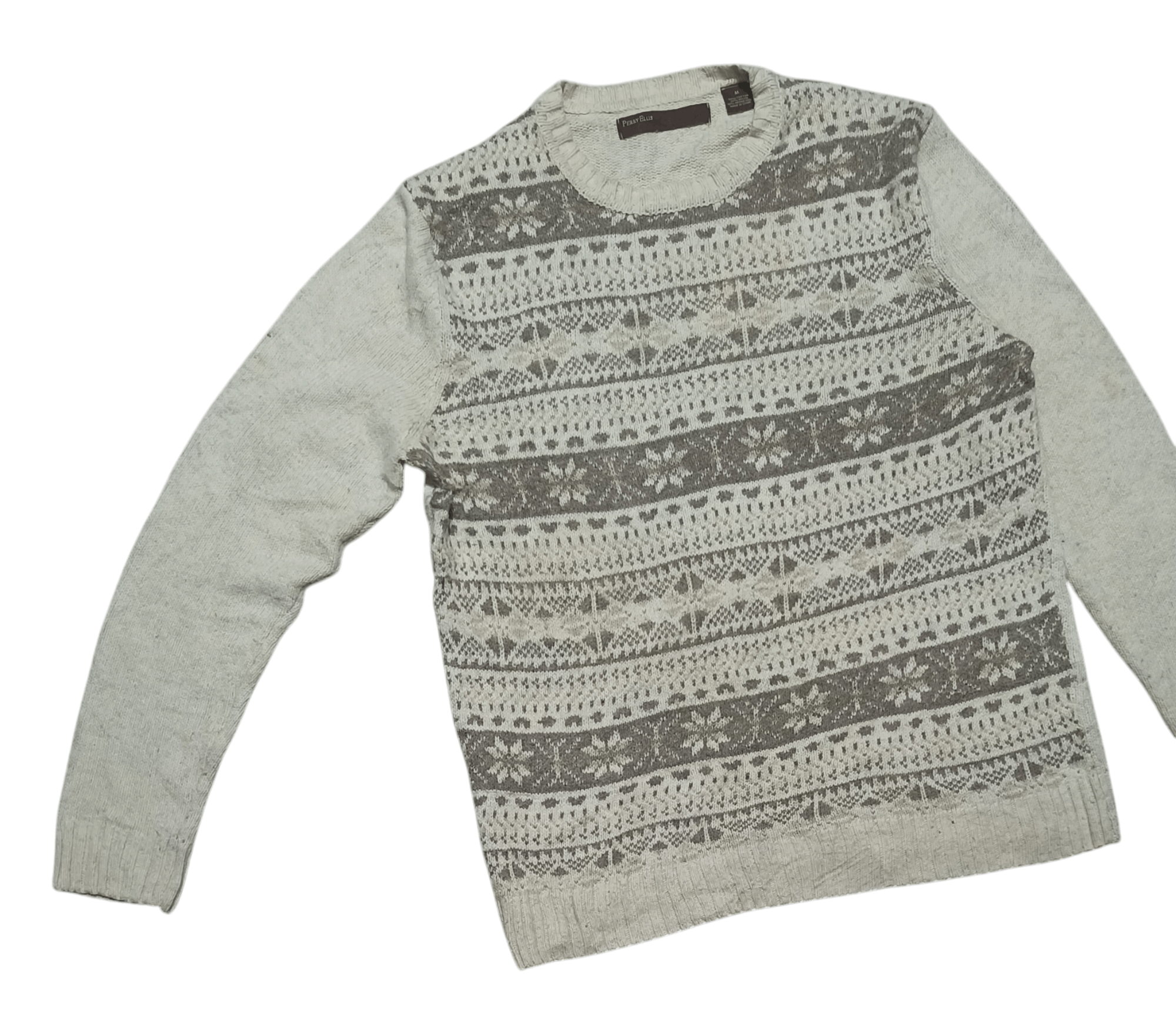 Perry Ellis Vintage 90s PERRY ELLIS Ethnic Striped Motifs Knit Sweater Size US M / EU 48-50 / 2 - 3 Thumbnail