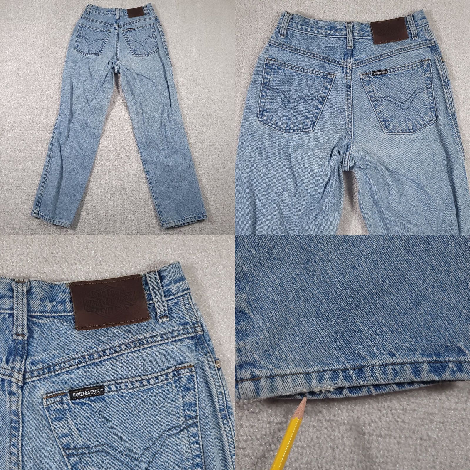 Harley Davidson VINTAGE Harley-Davidson Jeans Women's 6 High Rise Denim Straight Leg 5-Pocket Made In USA Blue Cotton 100% Mens? Size 28" / US 6 / IT 42 - 9 Thumbnail
