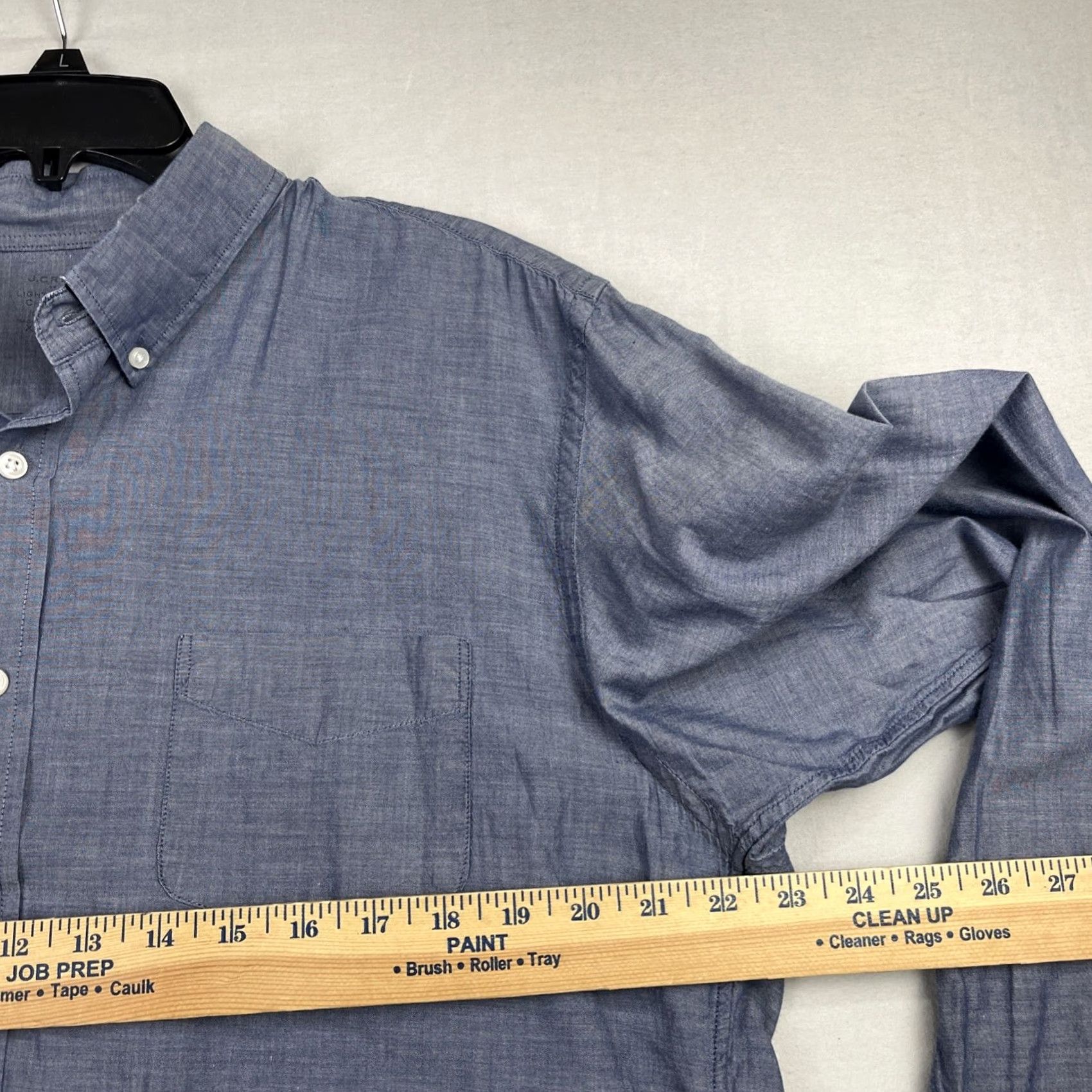 J.Crew J.CREW Shirt XL Blue Chambray Lightweight Button-Up Pocket Mens Size US XXL / EU 58 / 5 - 7 Thumbnail