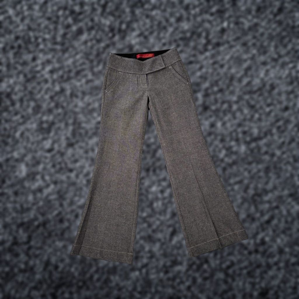 Vintage Level 99 Trouser Pants Gray Wool Low Rise Flare Leg