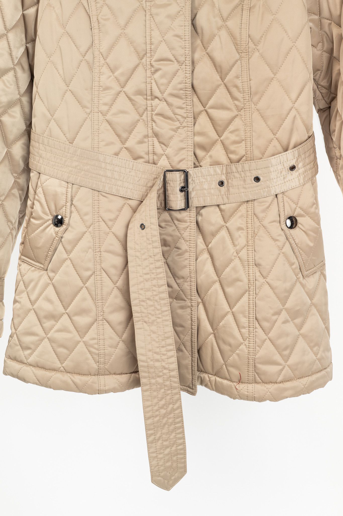 Burberry Burberry Tan Quilted-Taffeta Belted Hooded Jacket Size M / US 6-8 / IT 42-44 - 7 Thumbnail