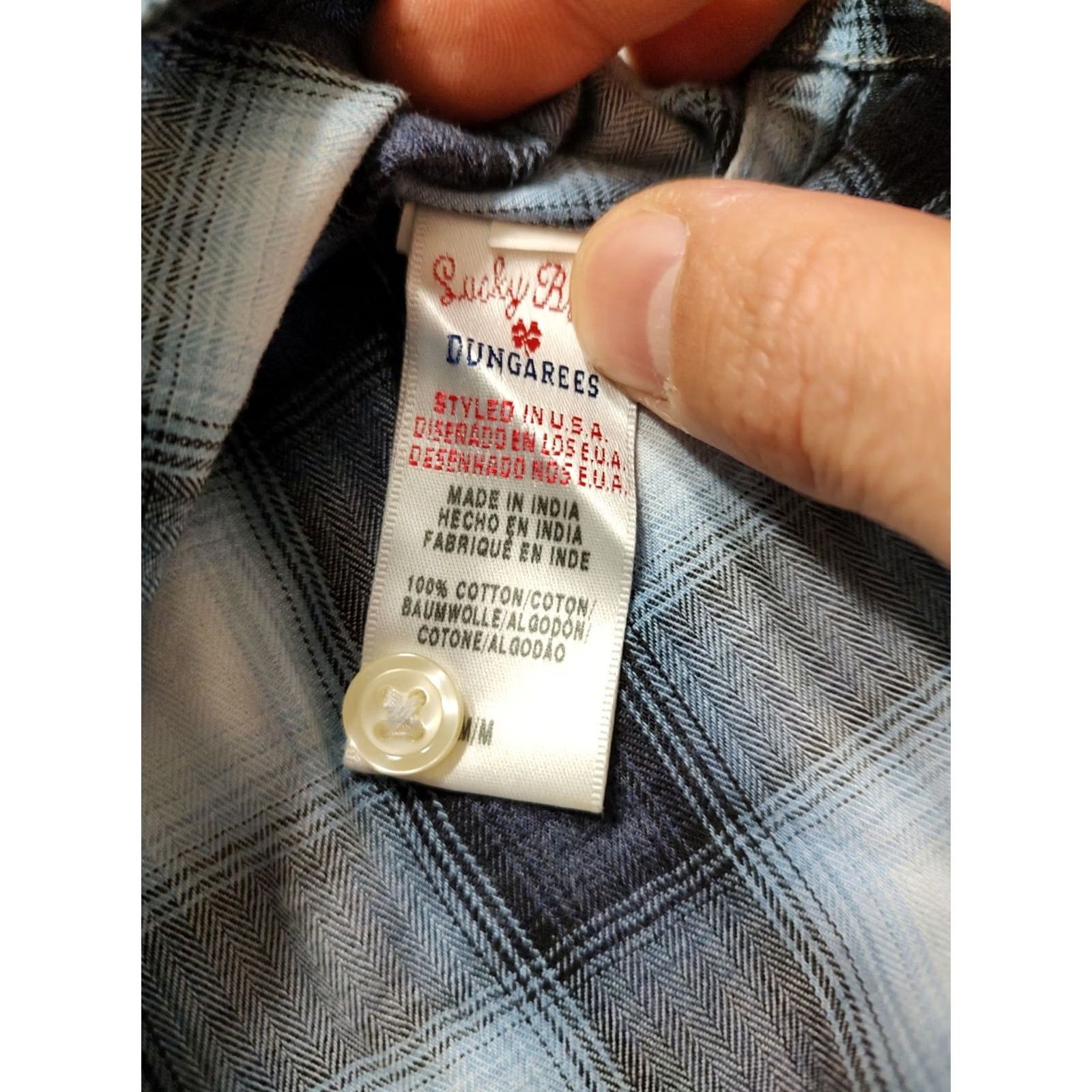 Lucky Brand Lucky Brand Mens Shirt Blue Plaid Pearl Snap Long Sleeve Western Fit M Size US M / EU 48-50 / 2 - 5 Thumbnail
