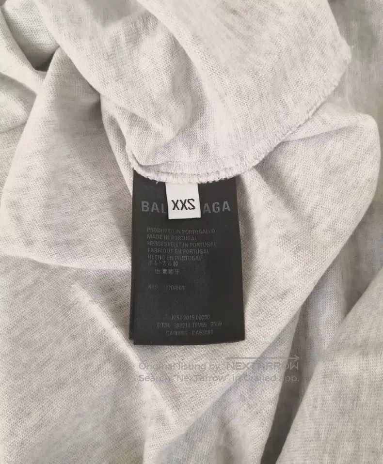 Balenciaga Balenciaga Short Sleeve T-Shirt, Grey Buckle Letter Logo, Size US XXS / EU 40 - 4 Thumbnail