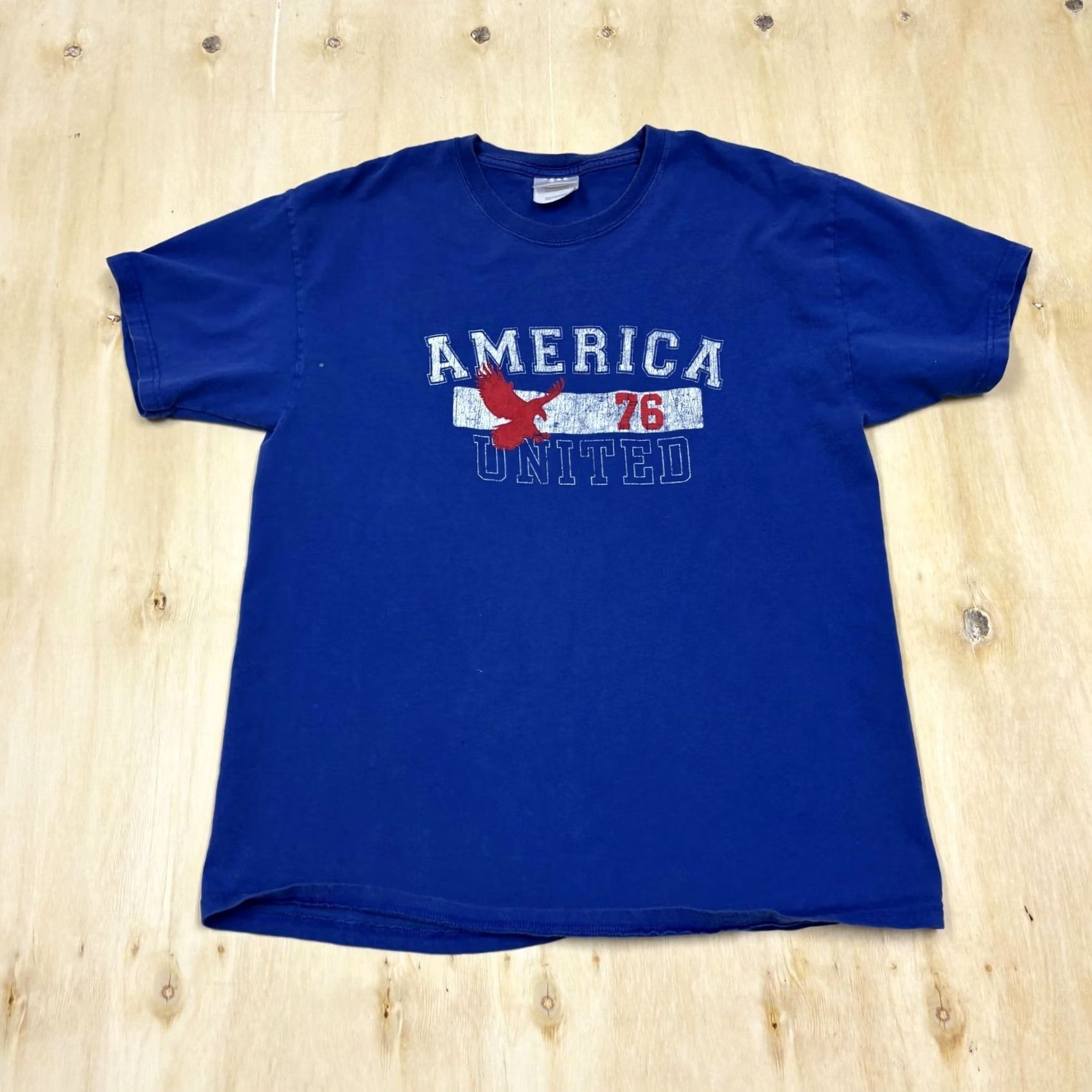 Hanes Y2K America United 76 Eagle Shirt Mens Large Blue Graphic Tee T-Shirt Size US L / EU 52-54 / 3 - 2 Thumbnail