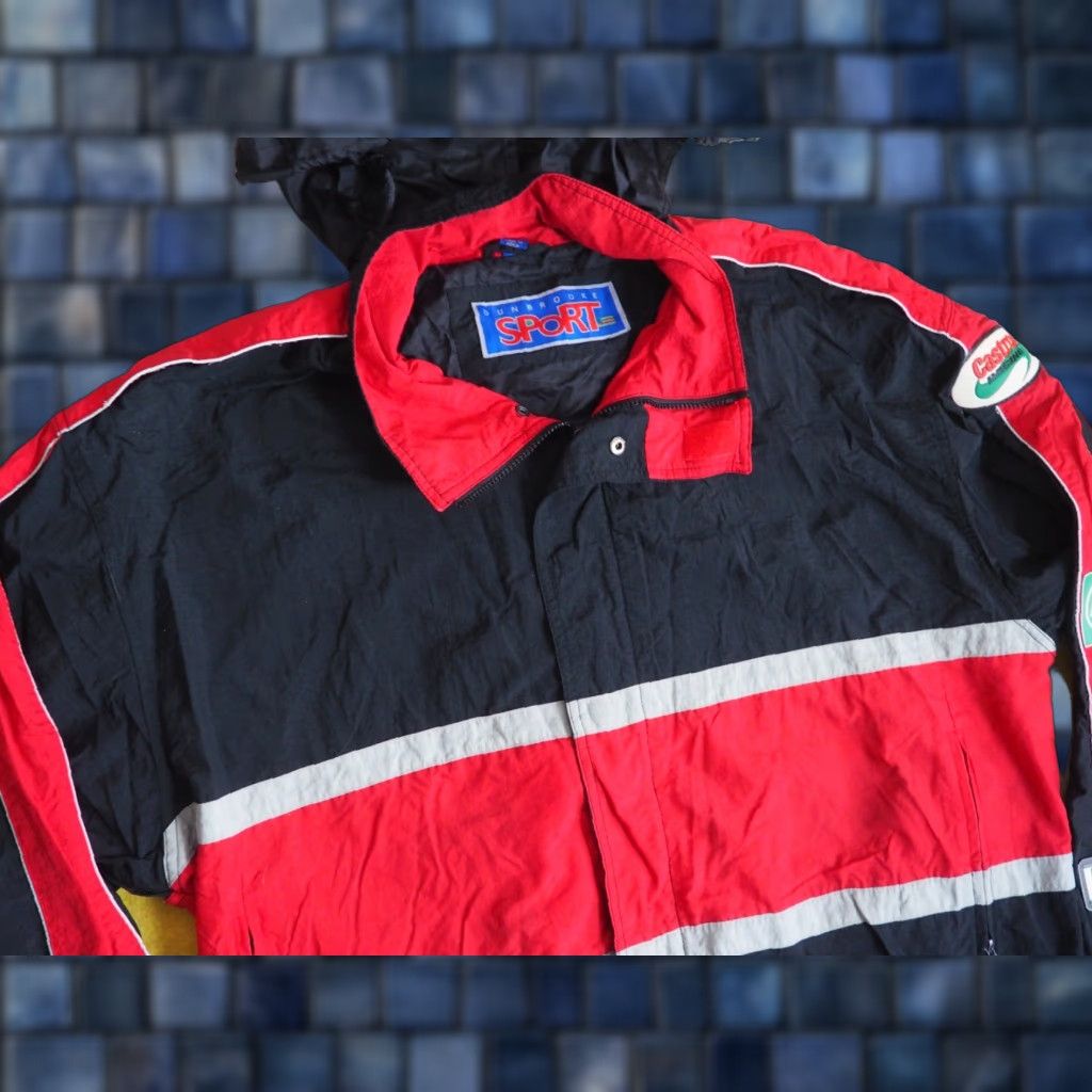 Dunbrooke VINTAGE Dunbrooke Castrol Racing Windbreaker Jacket Mens XL Black Zip Nylon 90s Geometric Logo Pattern Jacket Size US XL / EU 56 / 4 - 1 Thumbnail