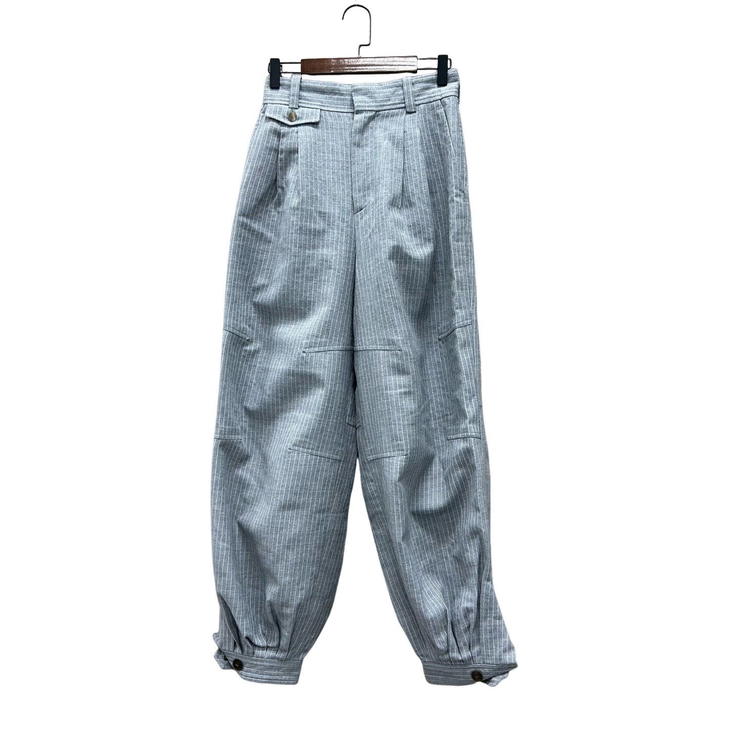 Loewe Loewe Pinstripe Wool Silk Pants Size 36 Size 25" / US 0 / IT 36 - 1 Thumbnail