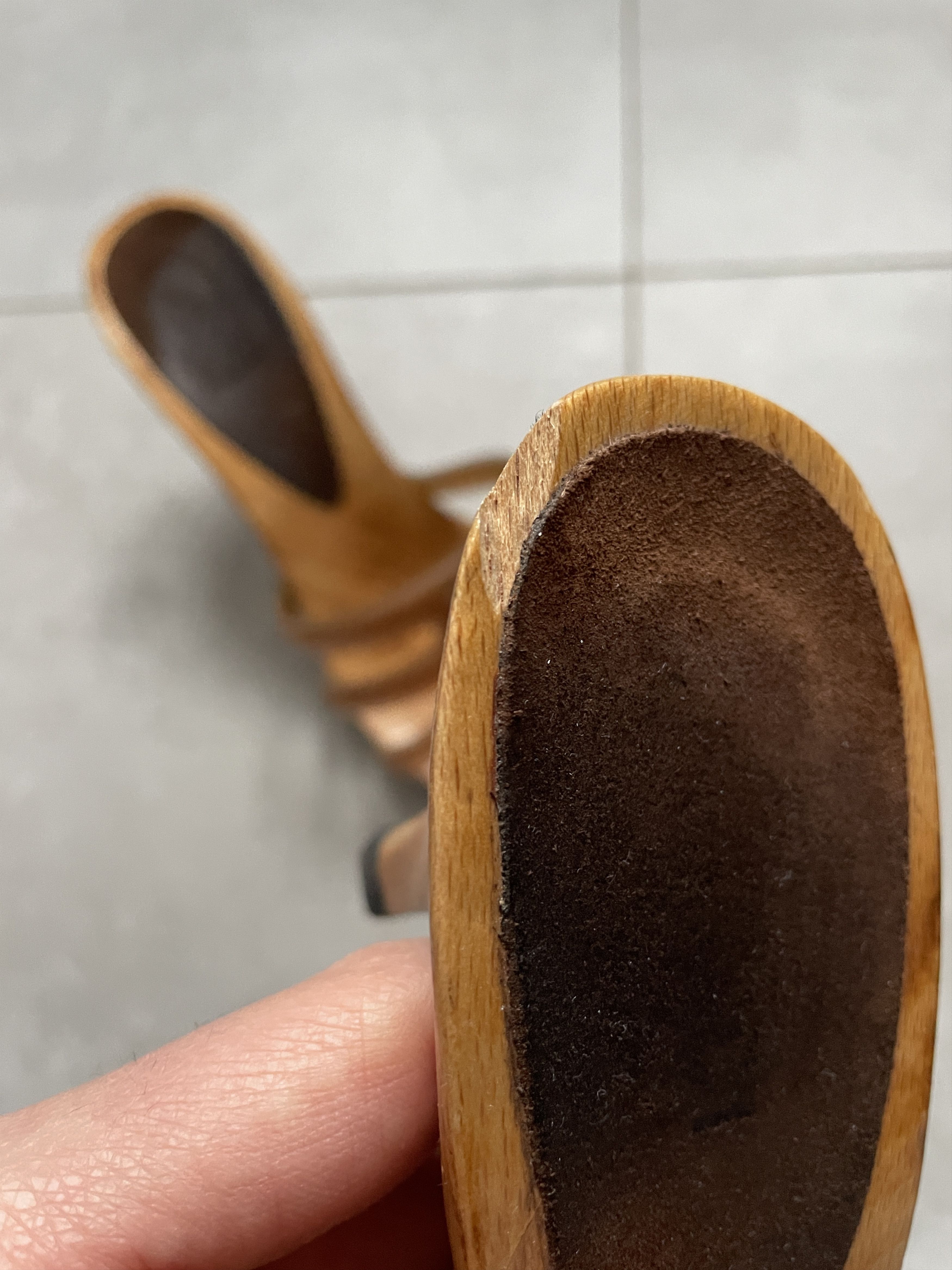 Fendi VINTAGE FENDI WOODEN MONOGRAM HEEL SANDALS Size US 9 / IT 39 - 5 Thumbnail