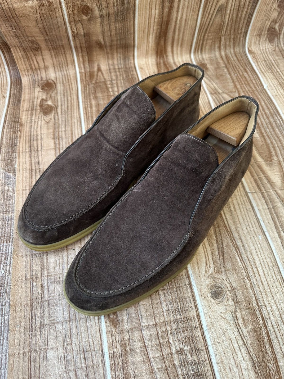 Loro Piana Loro Piana Dark Brown Open Walk Suede Loafers Size US 11 / EU 44 - 4 Thumbnail