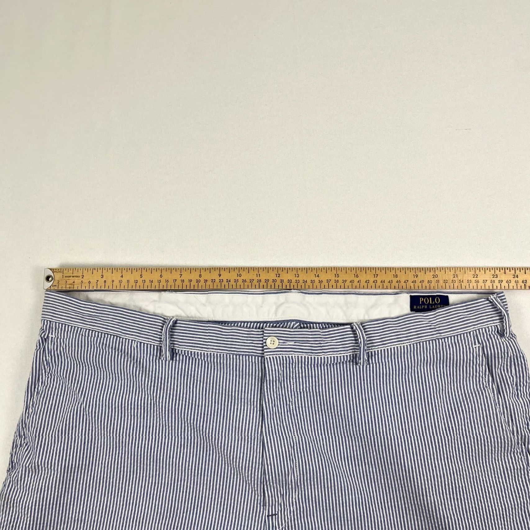 Polo Ralph Lauren Polo Ralph Lauren Shorts Chino Men 46 x 9" Blue White Striped Preppy Casual Golf Size US XXL / EU 58 / 5 - 5 Thumbnail