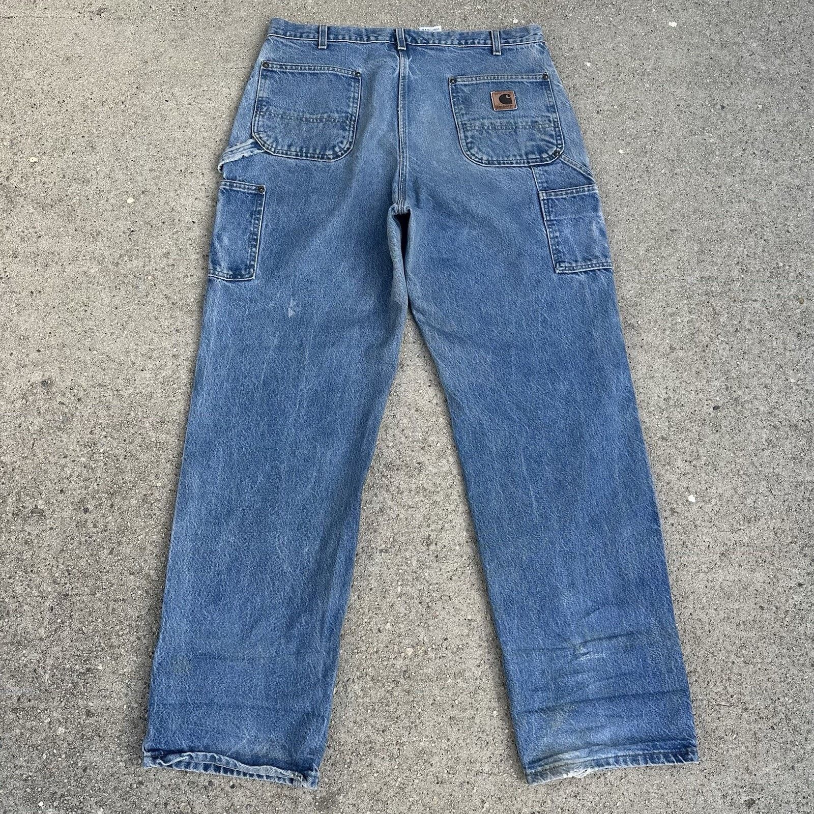 Carhartt Vintage Carhartt Faded Denim Double Knee Pants 38x34 Size US 38 / EU 54 - 4 Thumbnail