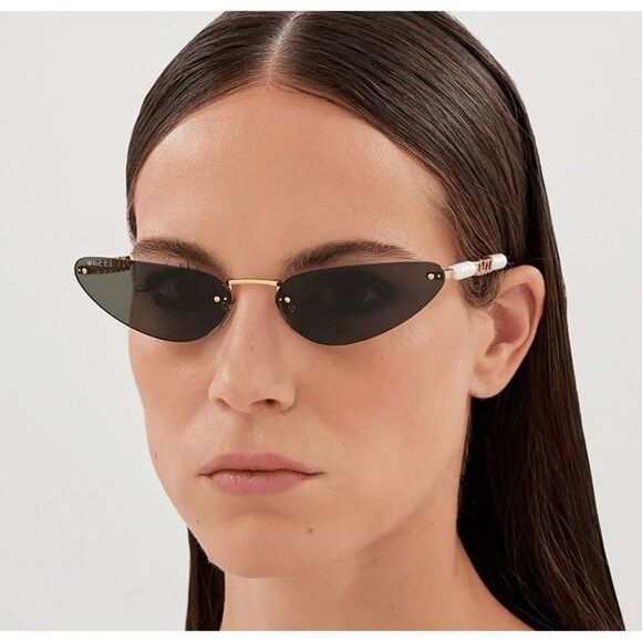 Gucci NEW GUCCI GG1920S 001 SUNGLASSES GOLD WOMEN CAT EYE EYEWEAR Size ONE SIZE - 5 Thumbnail