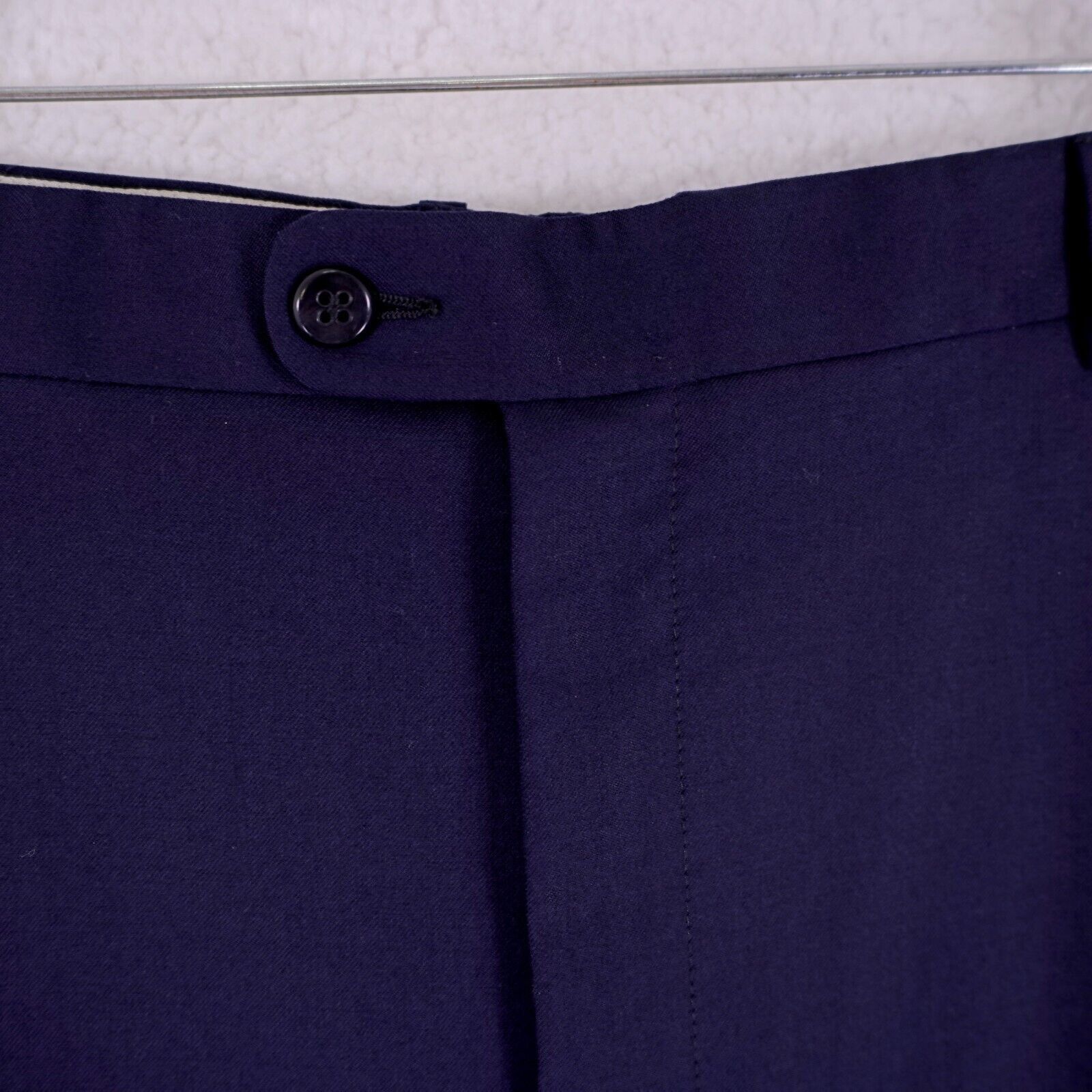 Zanella Zanella Natural Stretch Wool Blue Pleated High Rise Dress Pa Size 36R - 3 Thumbnail
