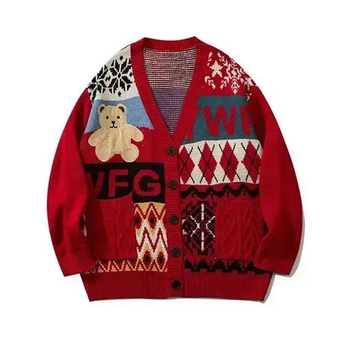Other Christmas Cute Teddy Bear Sweater Pullover Unisex Size US XL / EU 56 / 4 - 1 Thumbnail