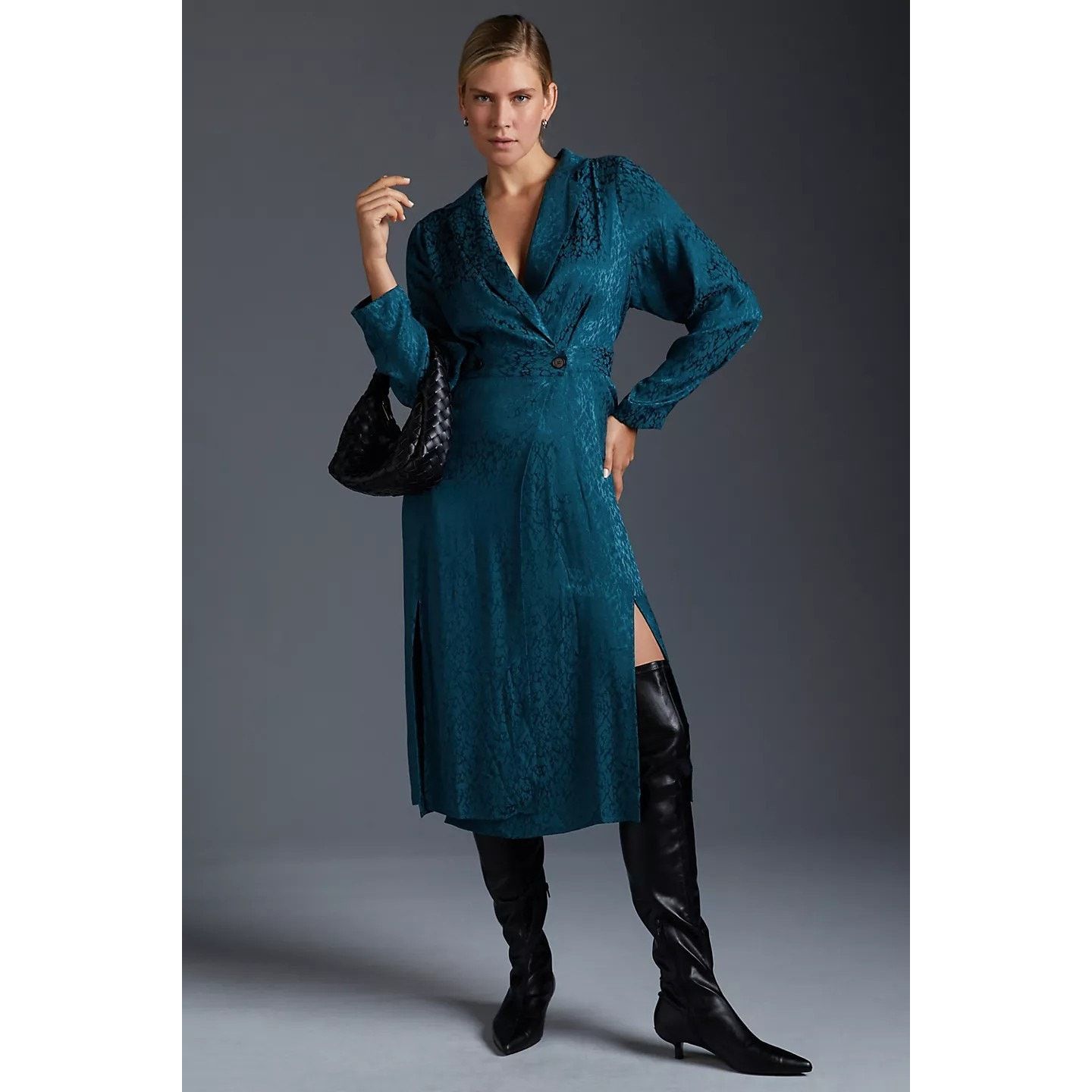 Anthropologie New Button Front Blazer Wrap Midi Dress $180 SIZE 6 Size M / US 6-8 / IT 42-44 - 1 Thumbnail