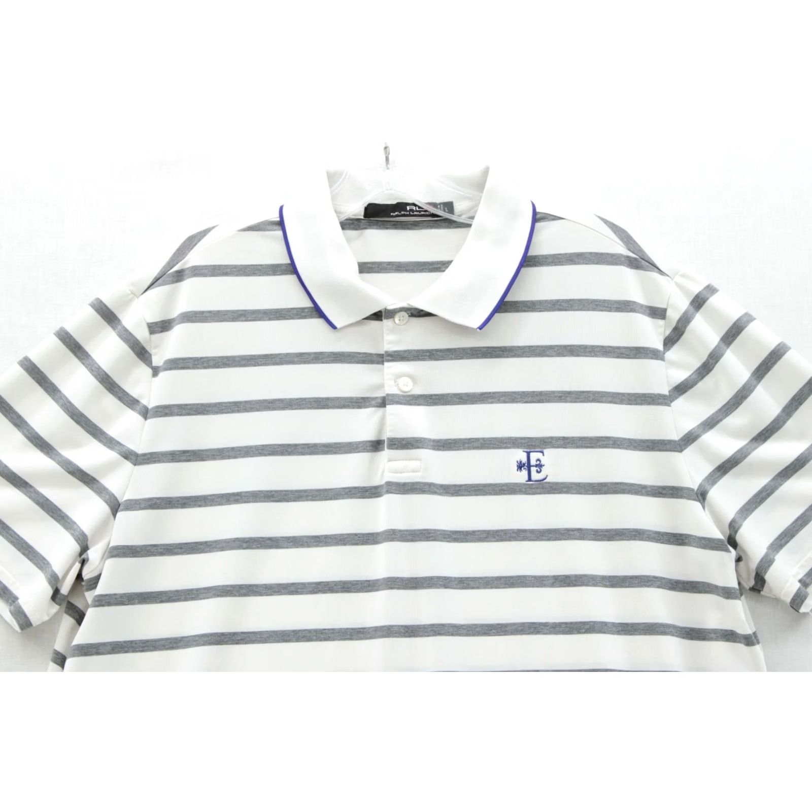 RLX Ralph Lauren RLX Ralph Lauren Polo Shirt Mens Large Striped White Gray Escondido Golf Polo shirt Size US L / EU 52-54 / 3 - 3 Thumbnail