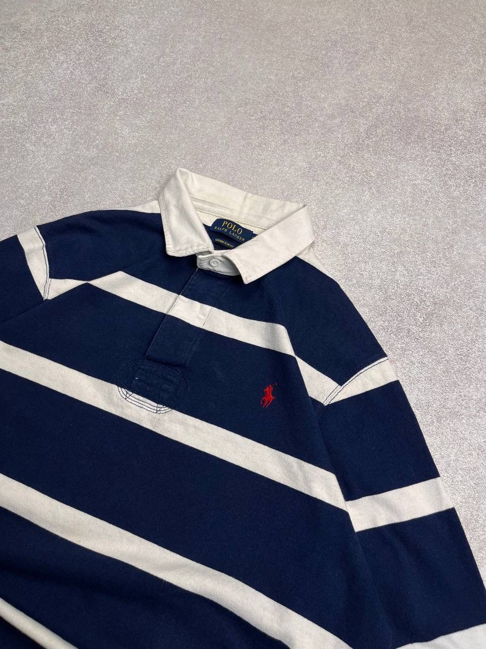Polo Ralph Lauren × Vintage Vintage Polo Ralph Lauren Striped Boxy Y2K Rugby Shirt XL Size US XL / EU 56 / 4 - 2 Thumbnail
