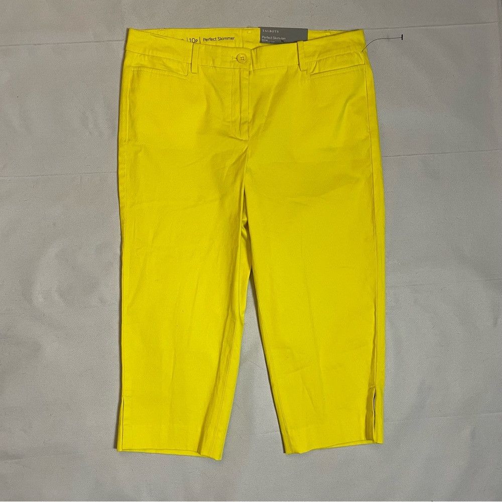 Talbots NWT New Talbots Pedal Pusher Perfect Skimmer Cotton Yellow Size 32" / US 10 / IT 46 - 2 Thumbnail
