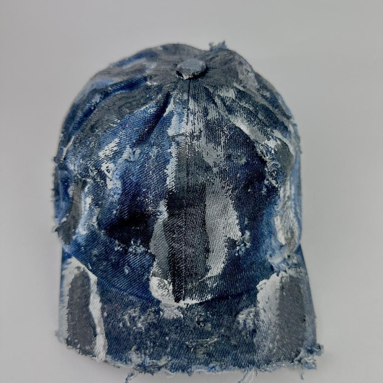 Other ASTROBOI* Black & Blue Distressed Denim Half Visor Hat Size ONE SIZE - 2 Thumbnail