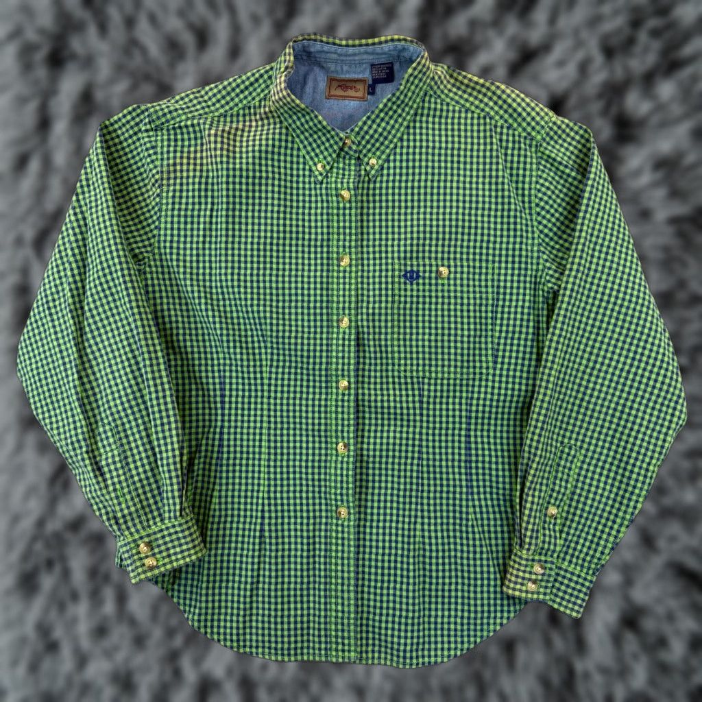 Roper VINTAGE Roper Western Shirt Women Large Green Plaid Long Sleeve Cowboy Button Up Size L / US 10 / IT 46 - 1 Thumbnail