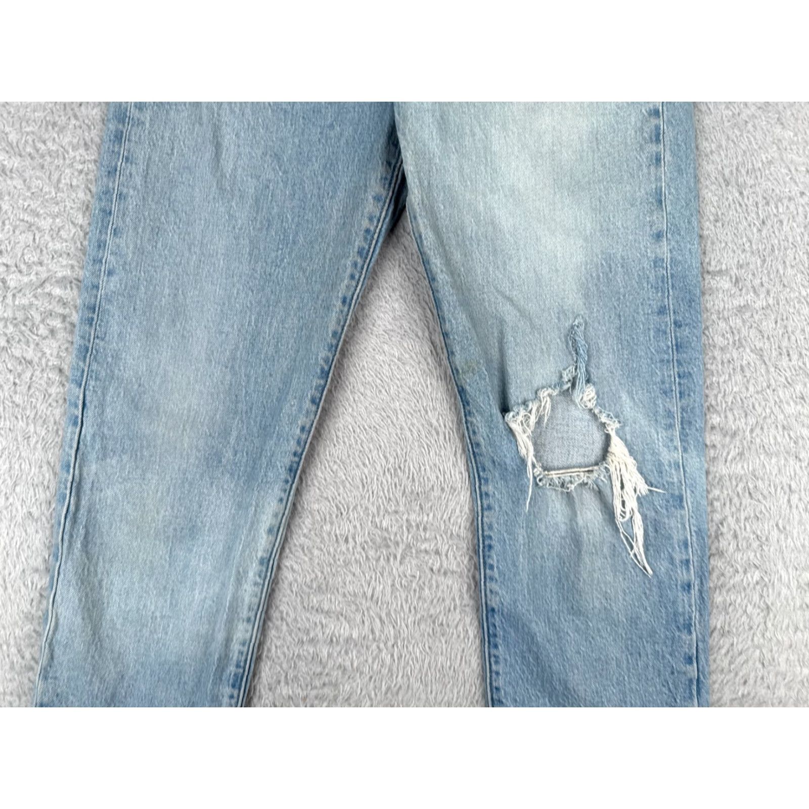 Levi's Levis Premium Jeans Women 27 Blue Denim Big E Wedgie Straight Distressed 27x27 Jeans Women Size 27" / US 4 / IT 40 - 3 Thumbnail