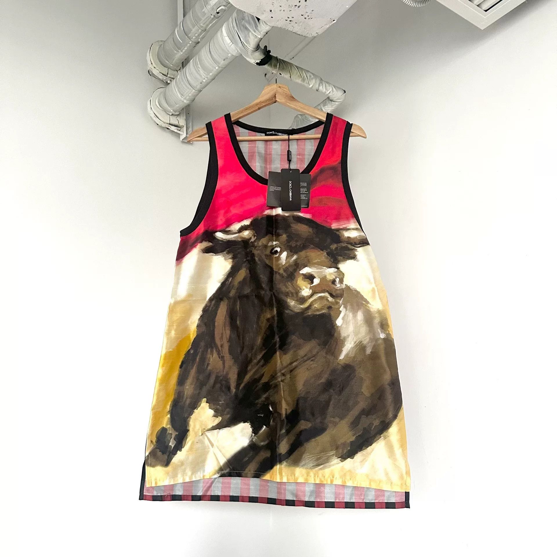Dolce & Gabbana D&G Bull Oil Painting Print Tank Top Size US S / EU 44-46 / 1 - 1 Thumbnail